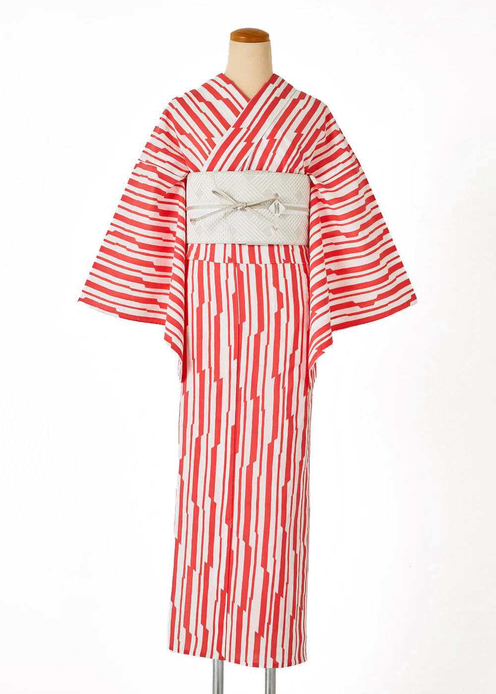 Jagged stripes pink (KAPUKI original): Yukata