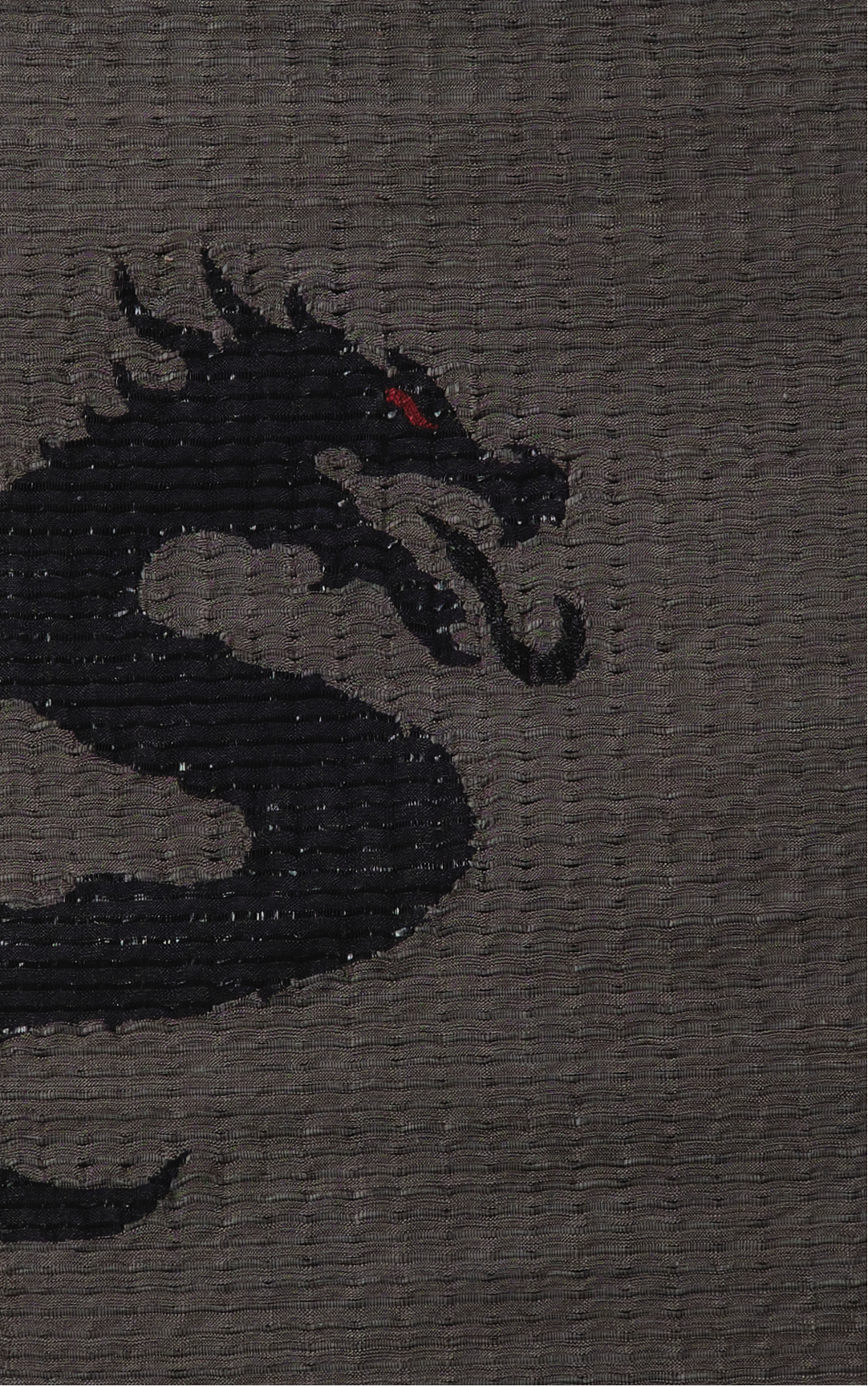 飛龍 墨黒(誉田屋源兵衛) :紙布:八寸 :名古屋帯(仕立て代込み)