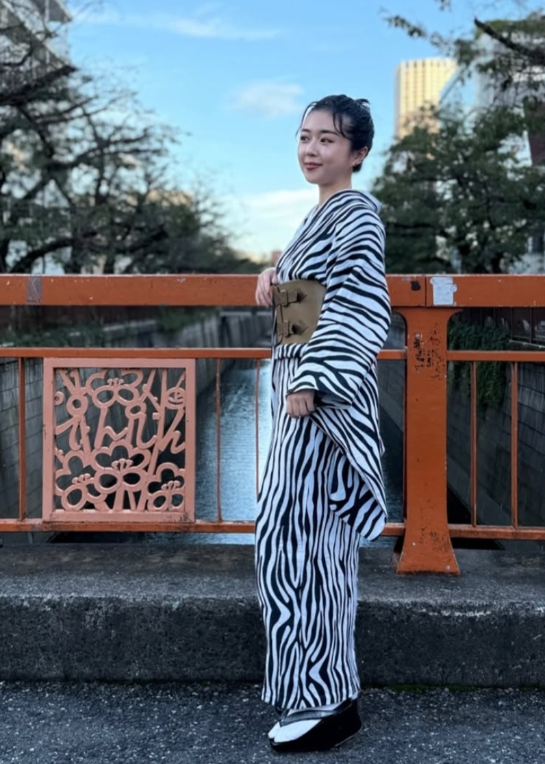 着物|木綿|米織小紋 ゼブラ 白黒|鷹山堂|単衣
