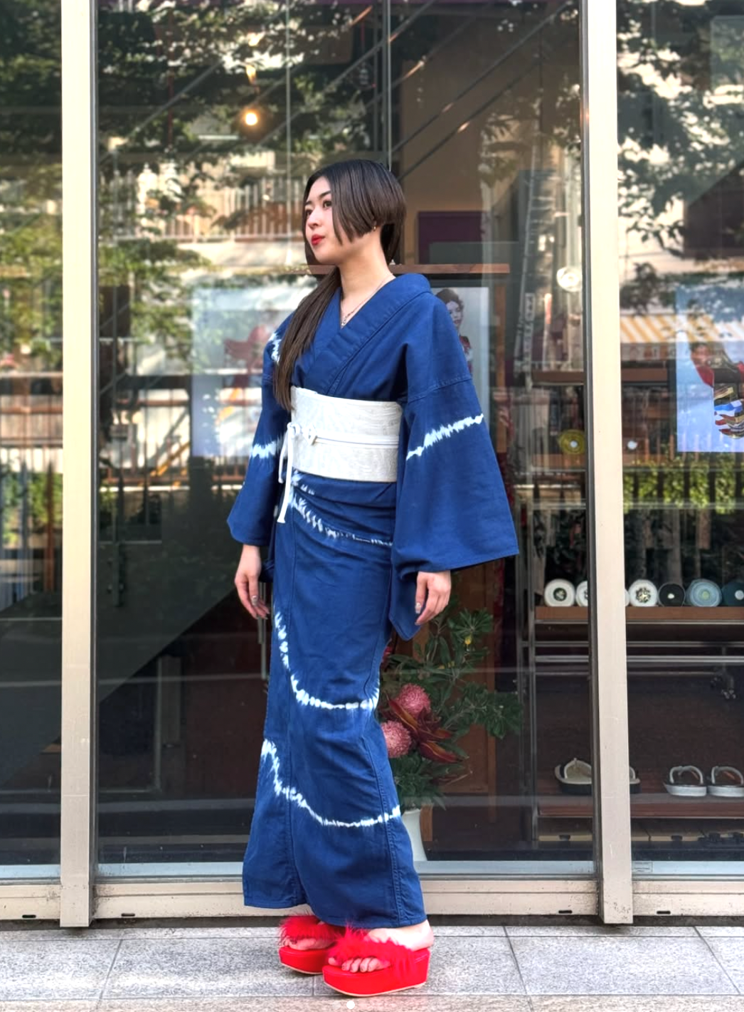 デニム着物|タイダイ|レディース|KAPUKI|*完売次第販売終了