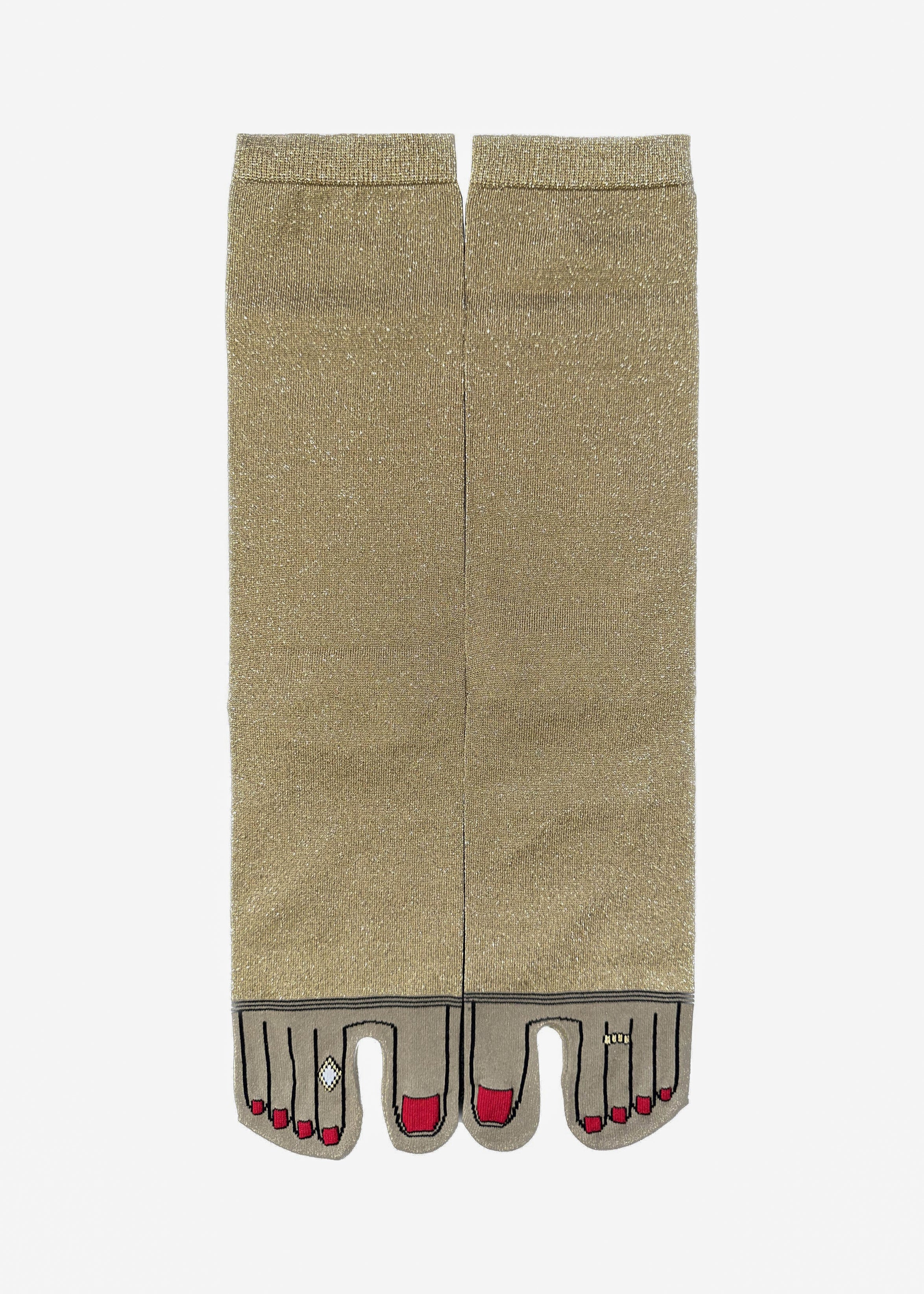 Pedicure Glitter Matte Fingertip Tabi Socks (onyva): Socks | Stockings