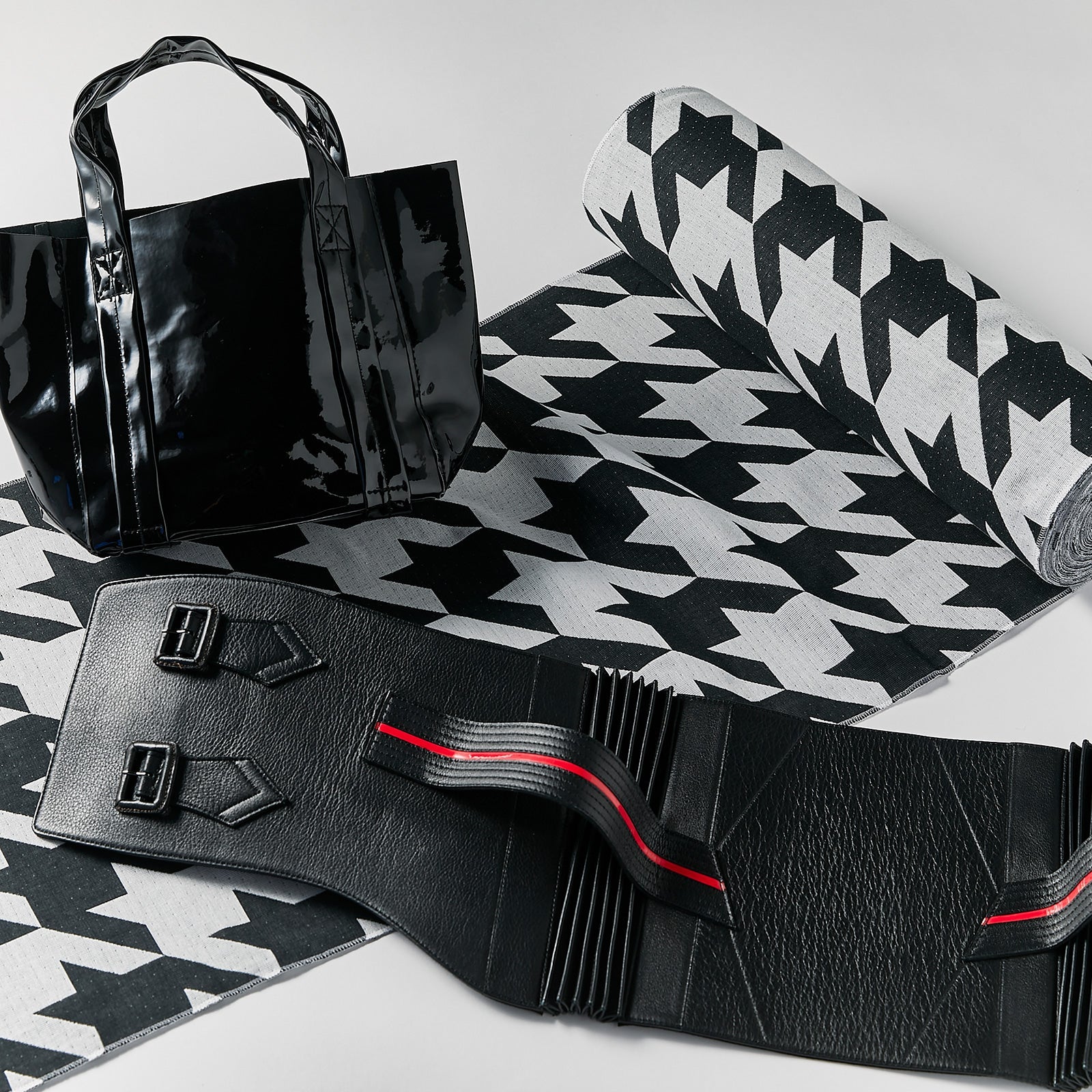 Houndstooth monotone (KAPUKI special order): Rice weave small pattern | Cotton | Kimono | Single garment