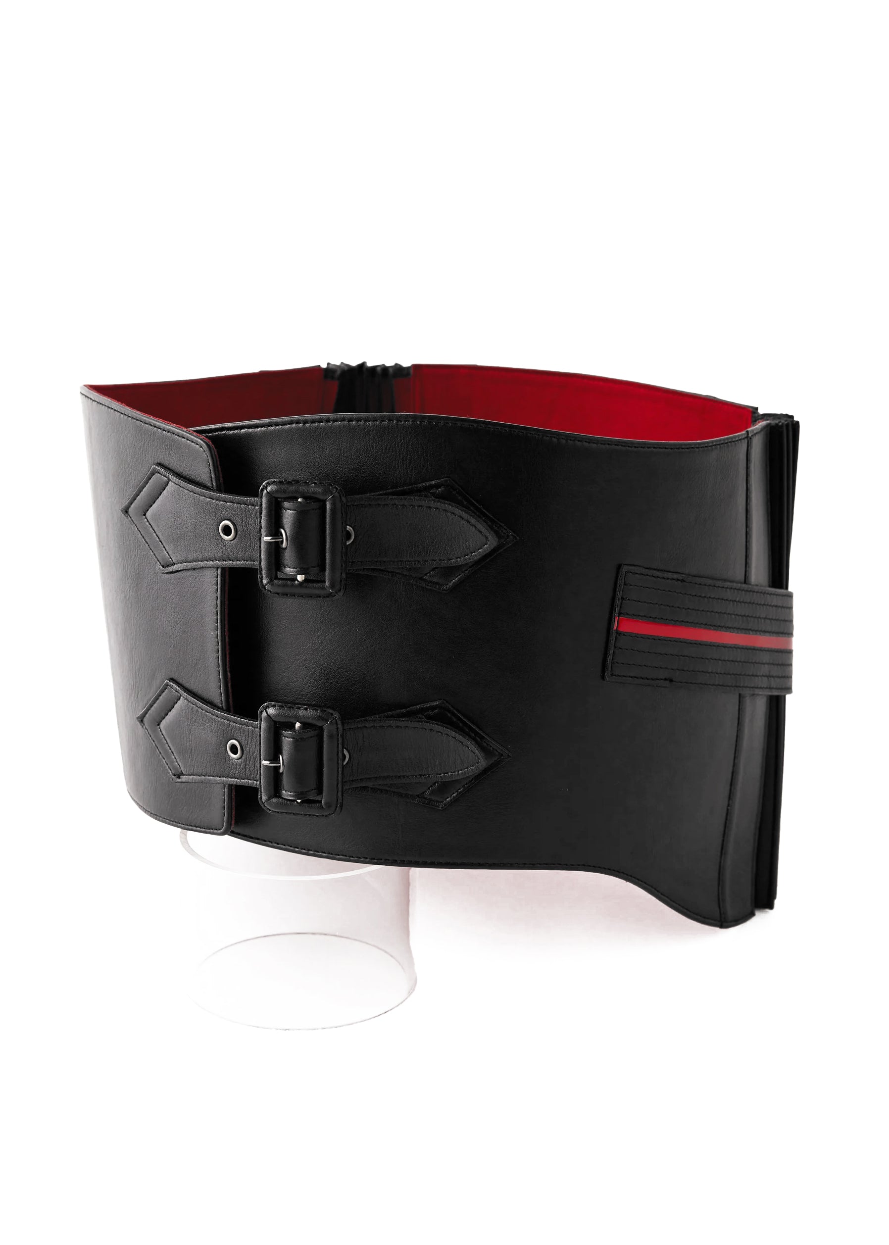 帯ベルト|黒 裏地赤|Mサイズ|KAPUKI|レザー