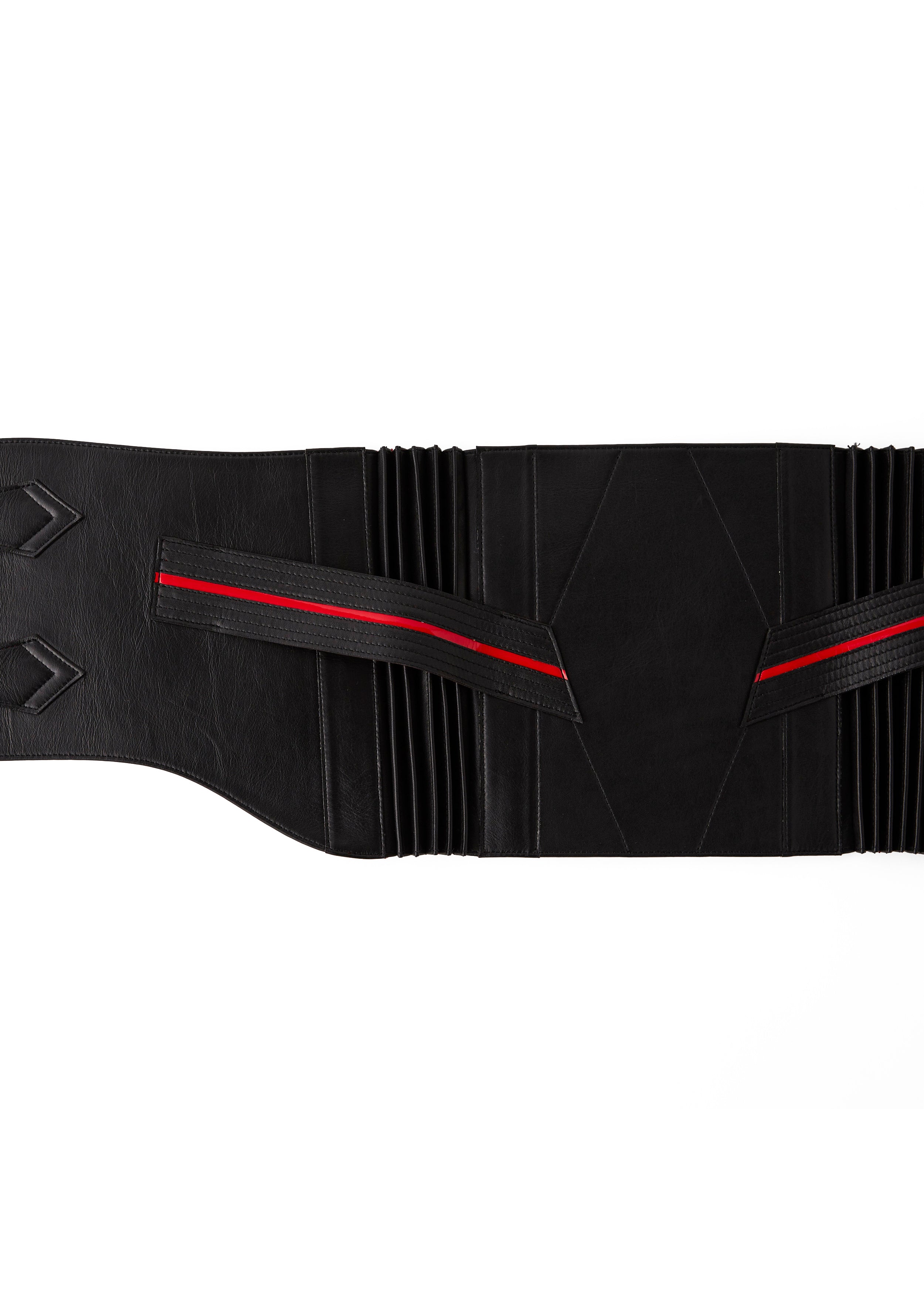 帯ベルト|黒 裏地赤|Mサイズ|KAPUKI|レザー