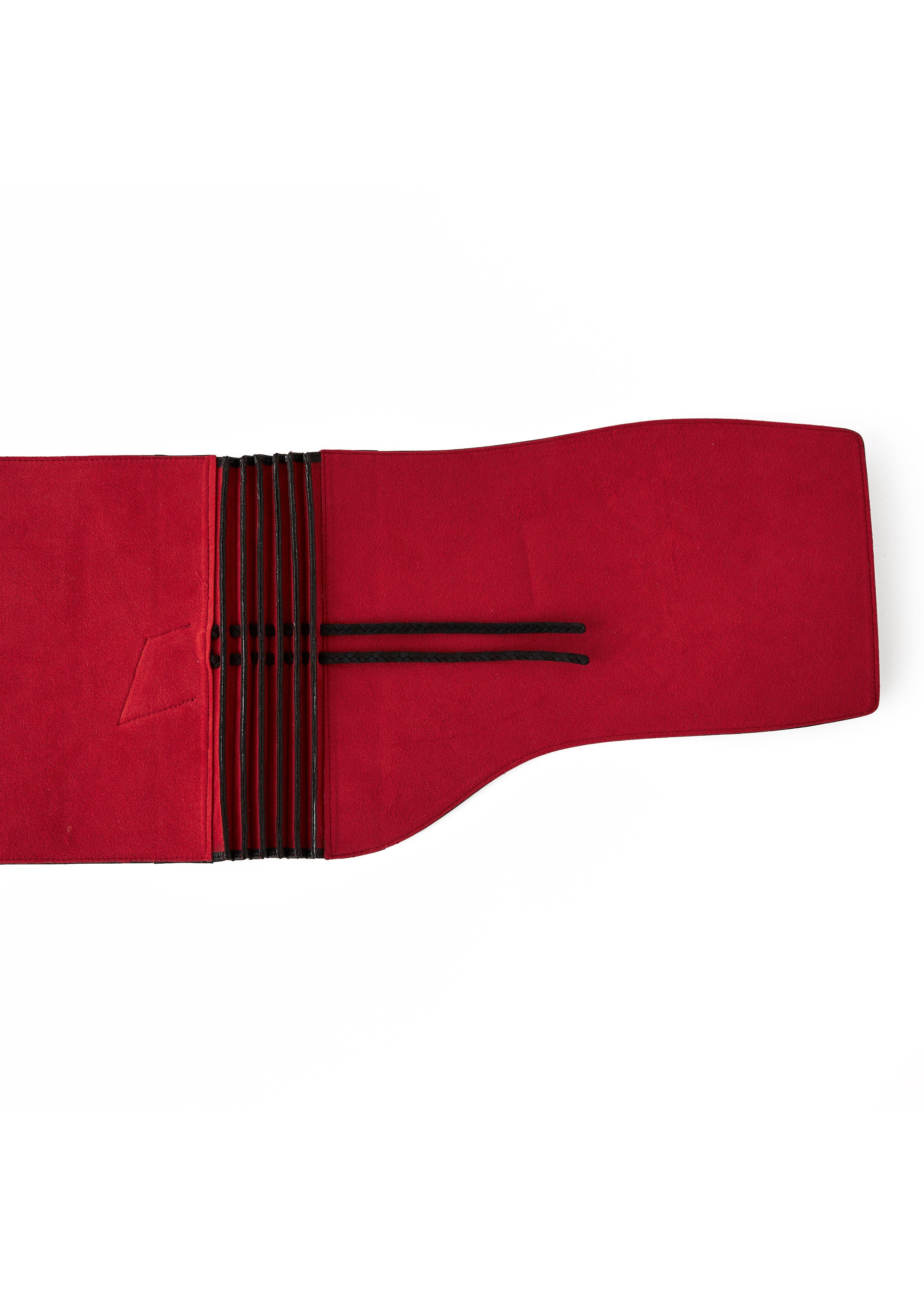 帯ベルト|黒 裏地赤|Mサイズ|KAPUKI|レザー