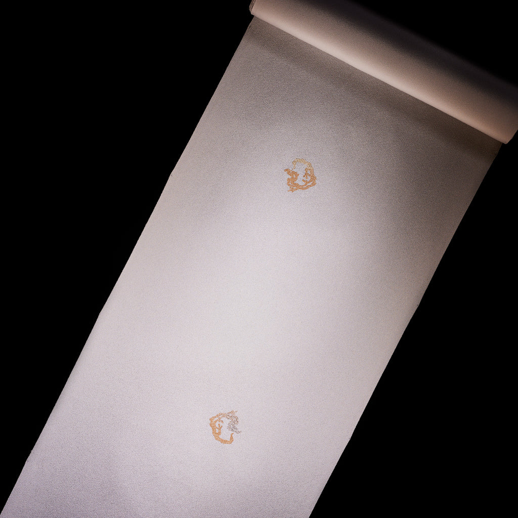 Small pattern dragon circle (Komutaya Genbei): pure silk | silver foil