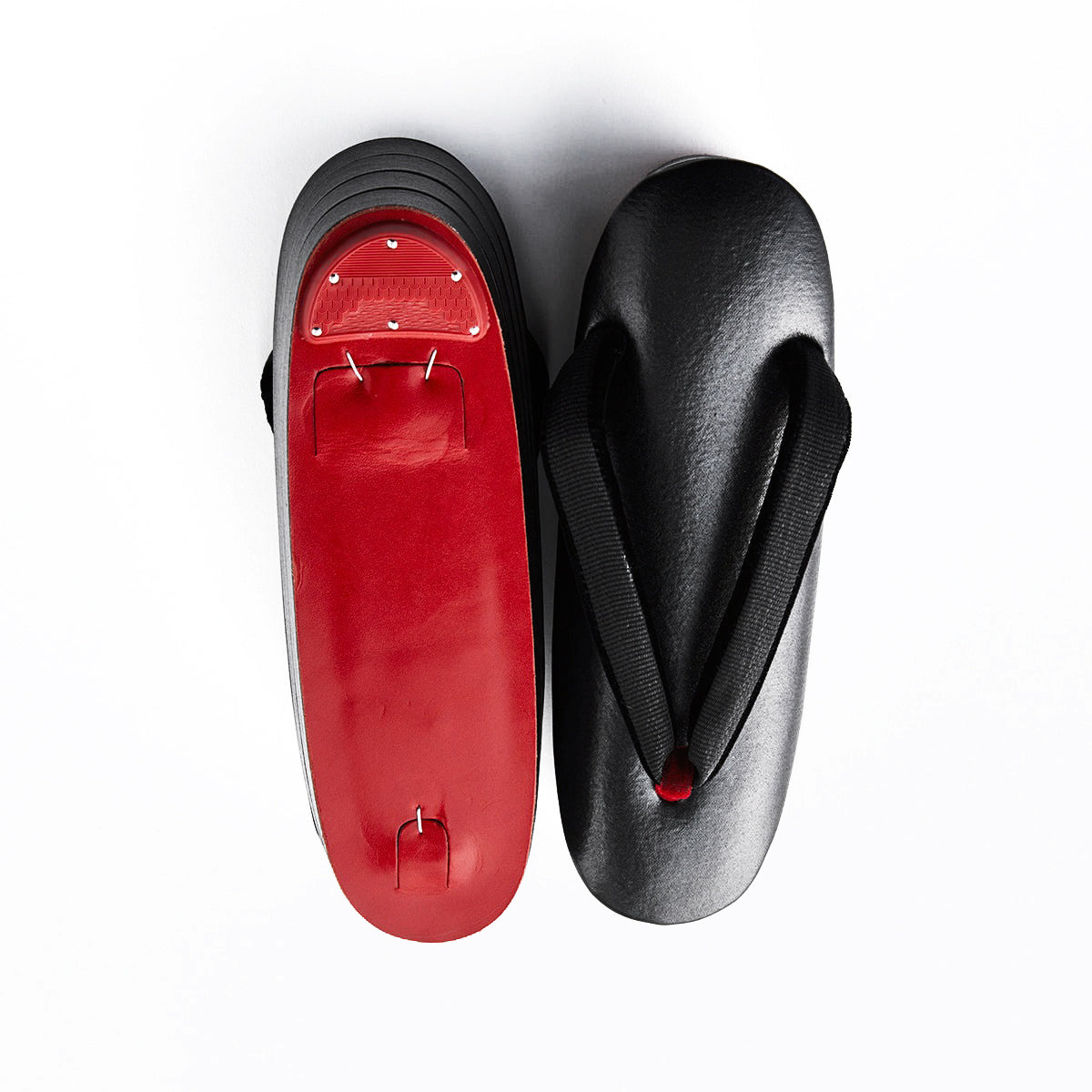 Cotton four-layer sandals with red sole and black (Japanese accessories Sakura x KAPUKI): Sandals | Distribution