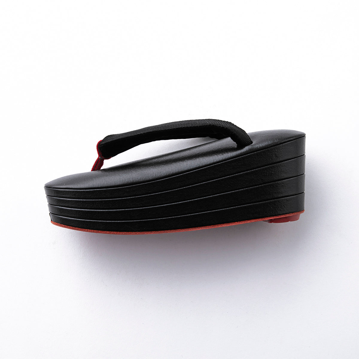 Cotton four-layer sandals with red sole and black (Japanese accessories Sakura x KAPUKI): Sandals | Distribution