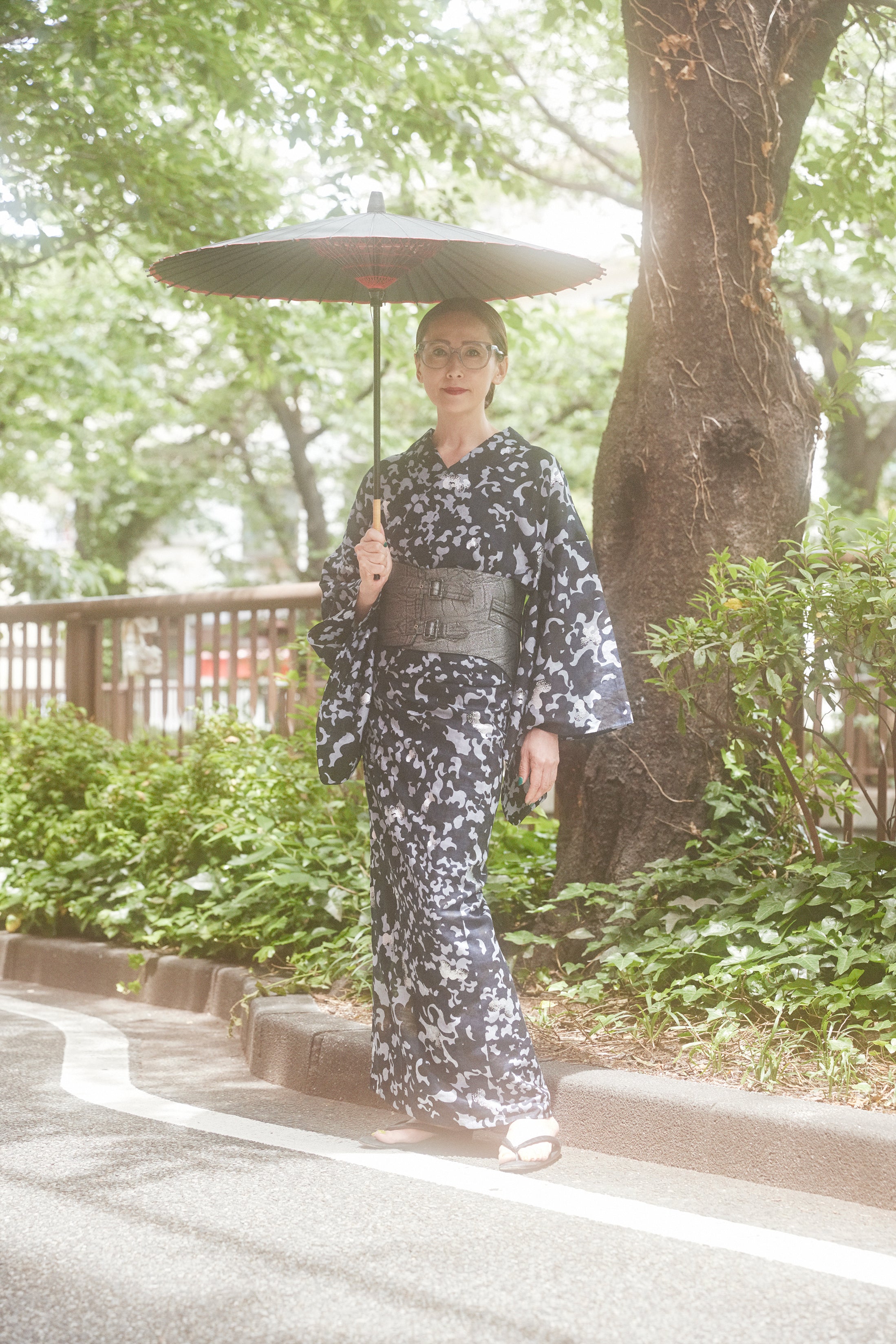 Red eaves: parasol | Tsugi pattern | Japanese paper