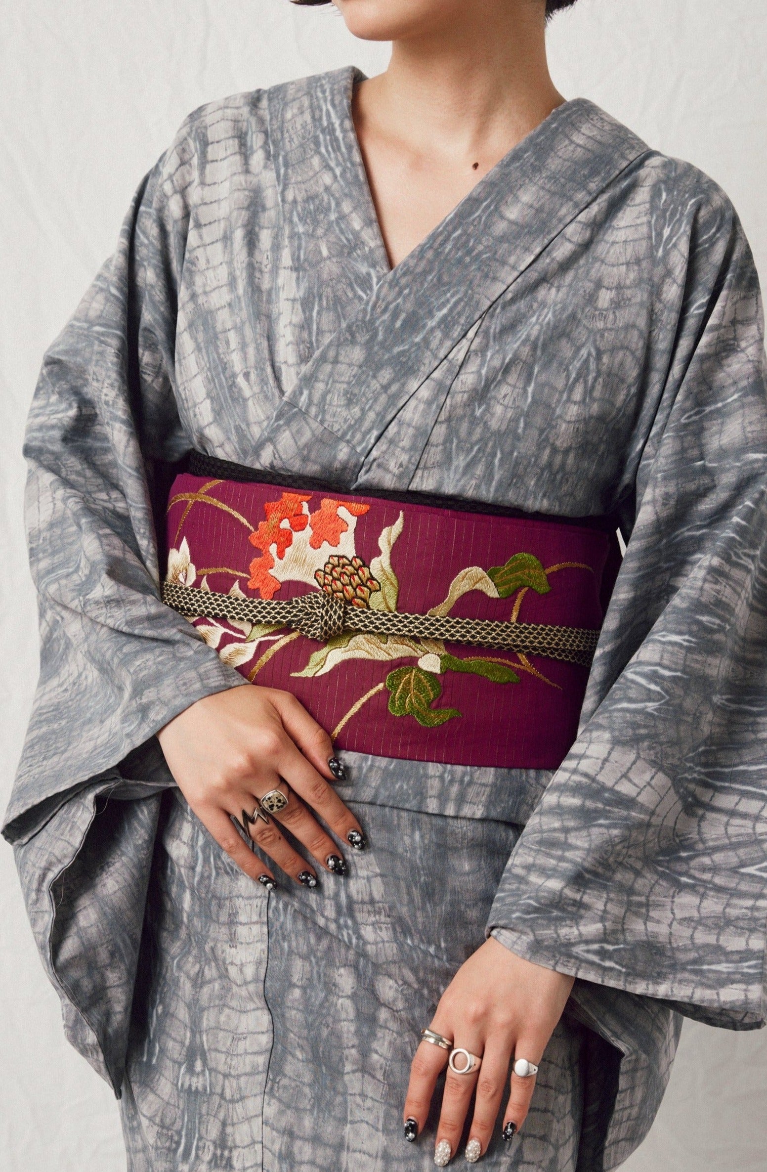 帯締め|内記扇面房 黒金 |正絹