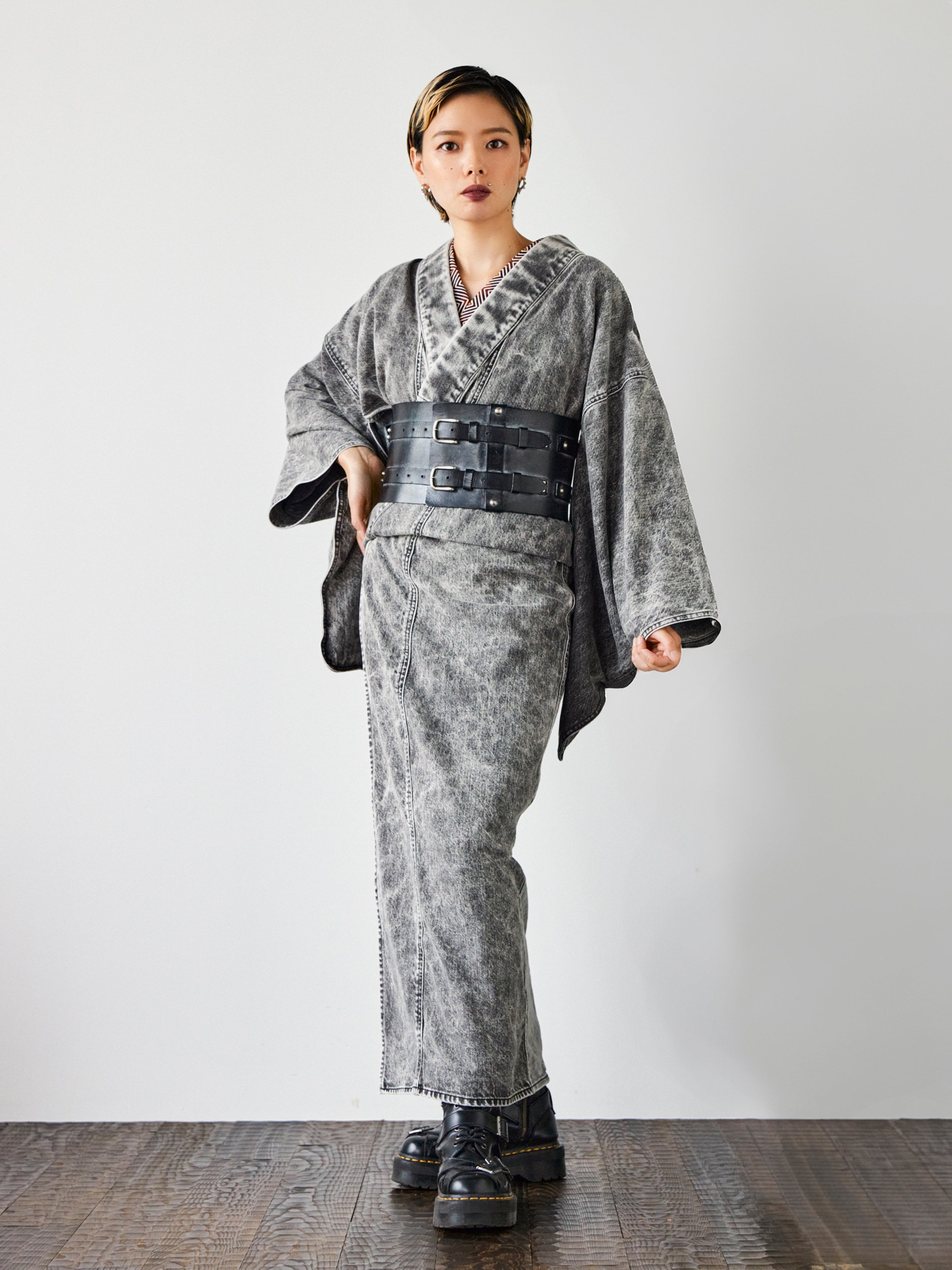 Denim Kimono | Black Chemical | Women's | KAPUKI