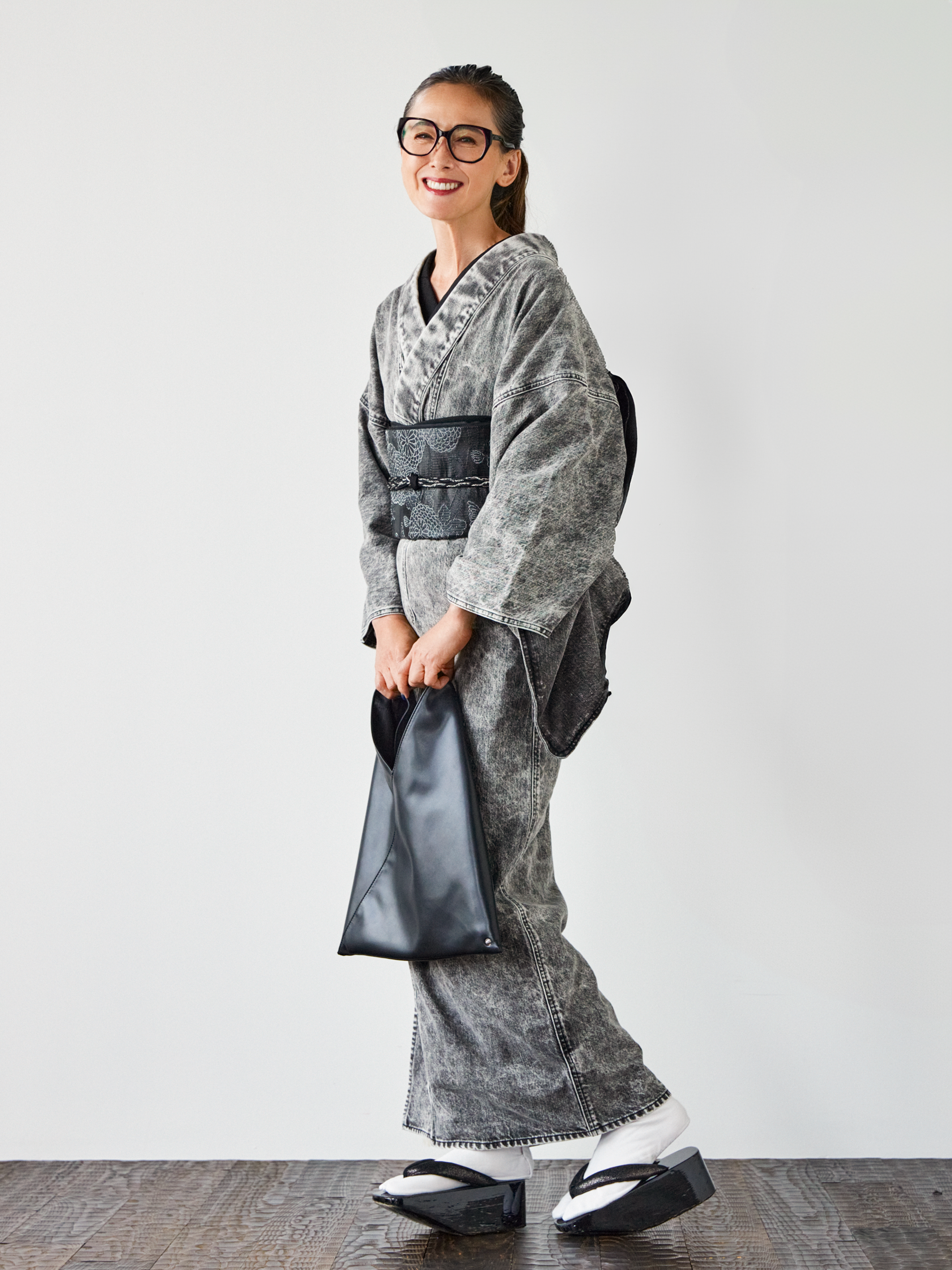 Denim Kimono | Black Chemical | Women's | KAPUKI