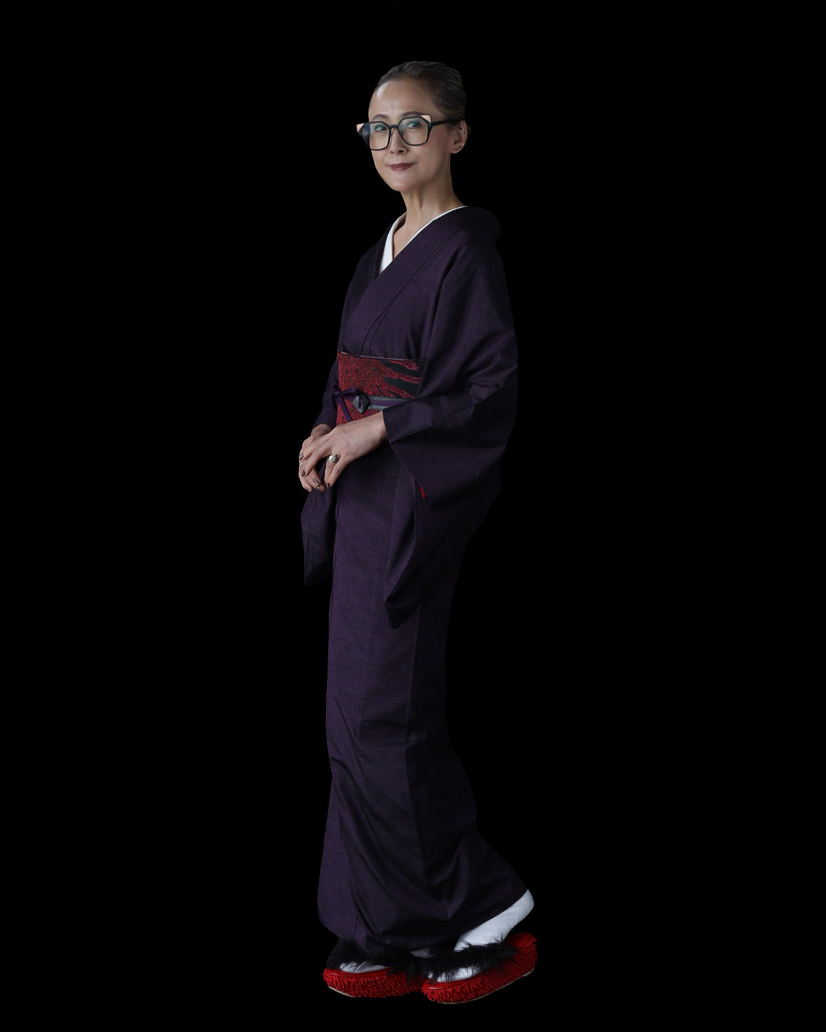 Juyo Tsumugi Hibiki Purple: Yonezawa weave | Pure silk | Single layer | Double layer