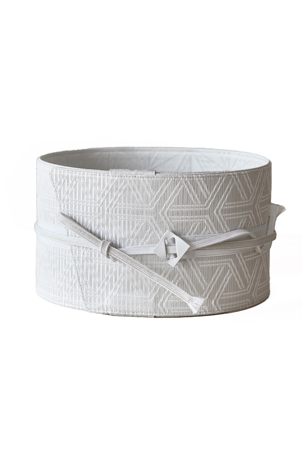 毘沙門亀甲 白:帯ベルト|博多織|正絹 *完売次第販売終了