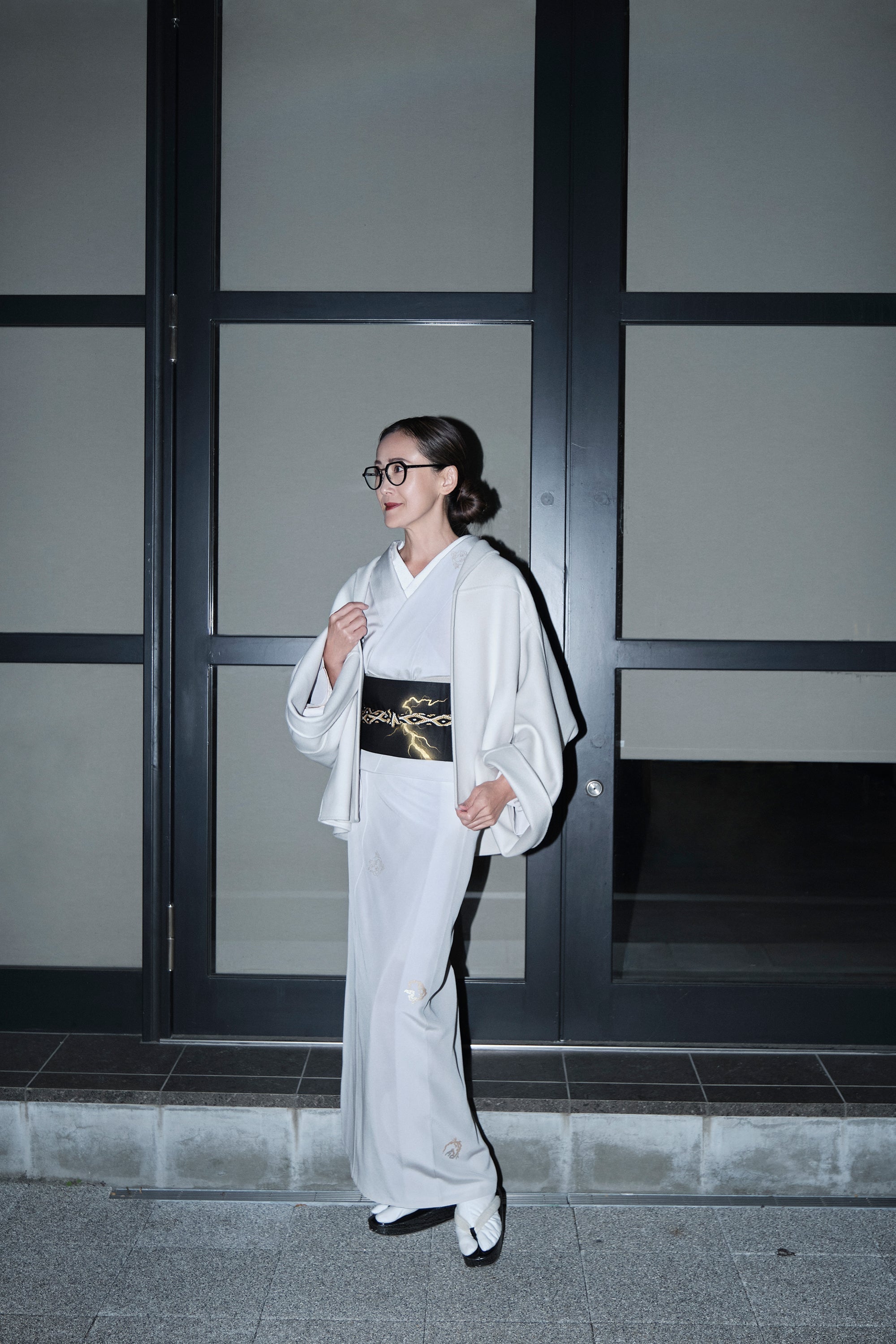 Small pattern dragon circle (Komutaya Genbei): pure silk | silver foil