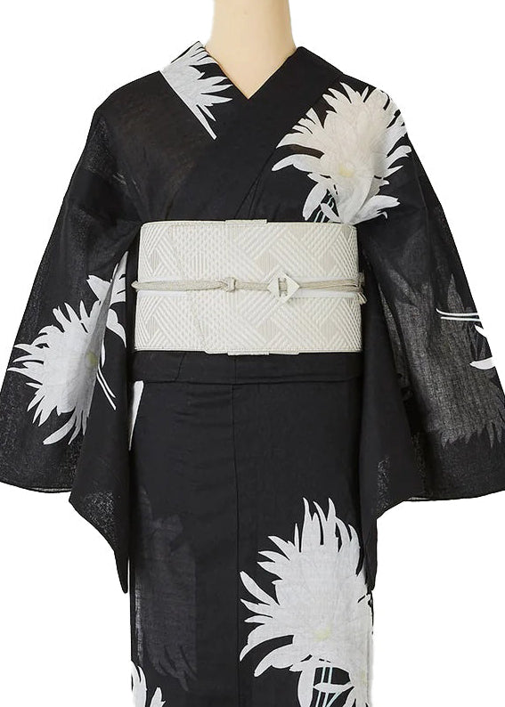 Diagonal check: Obi belt | Hakata weave | Pure silk