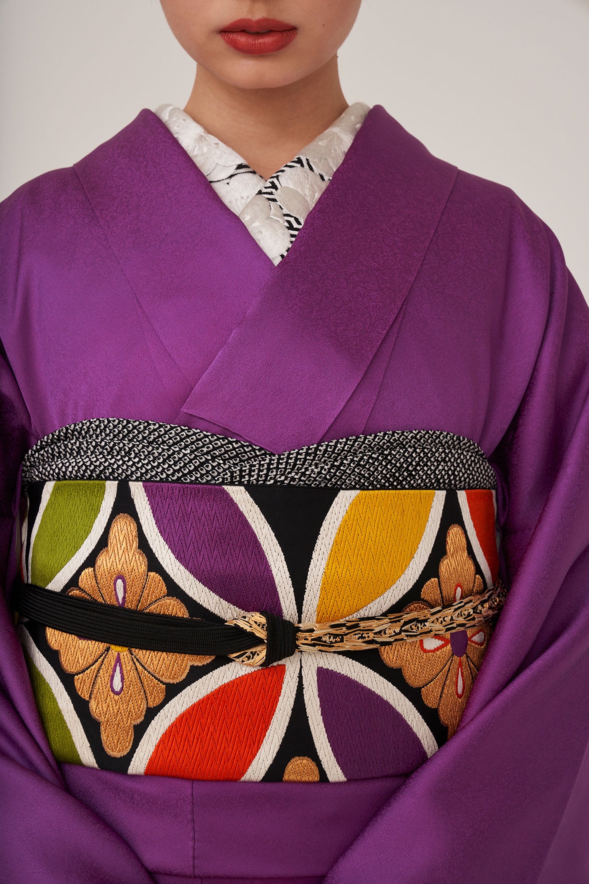 袋帯 「七宝 紫」KAPUKIオリジナル：博多織｜博多織（お仕立て代込み）