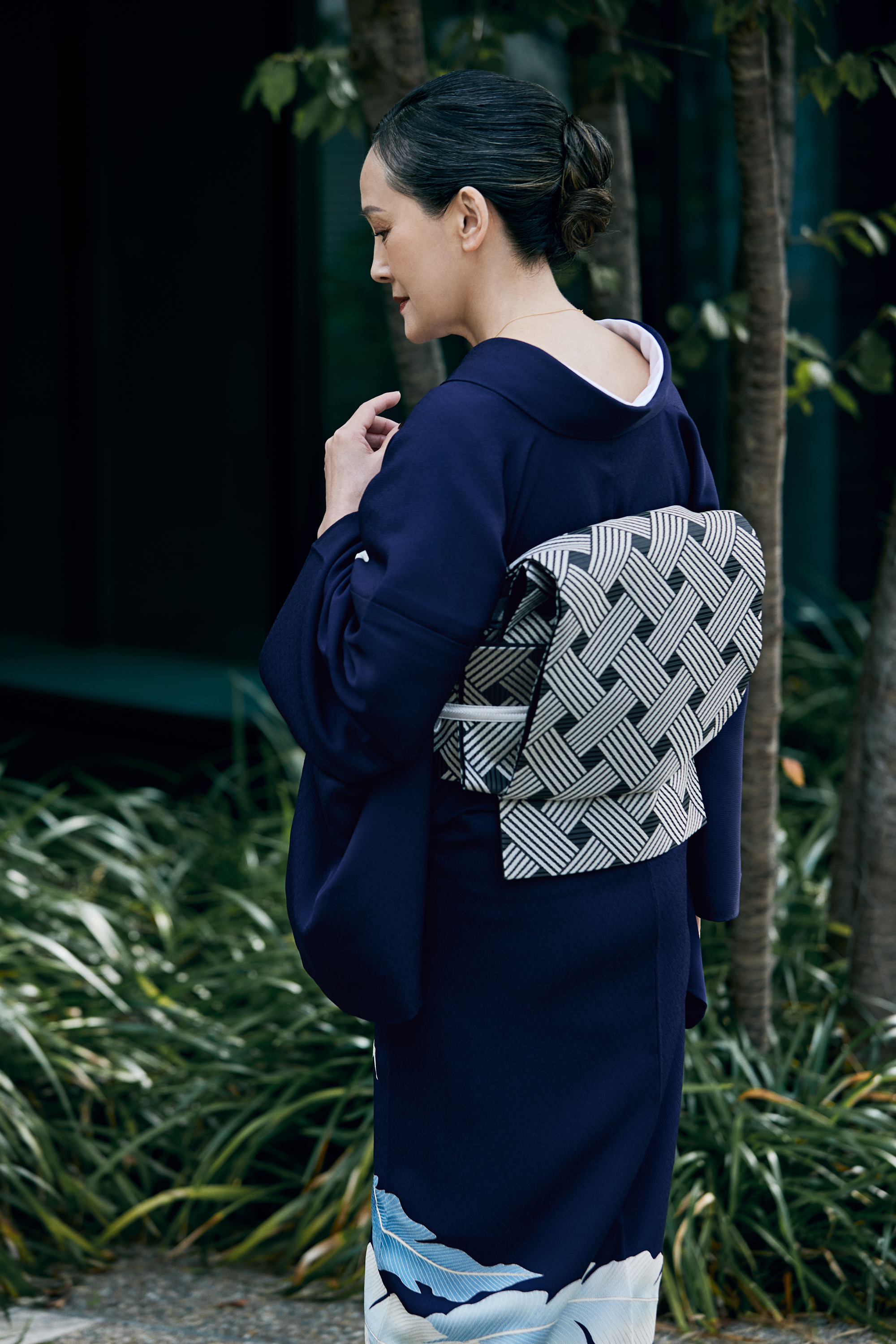 袋帯|斜め格子|西村織物|博多織|セカンドハンド