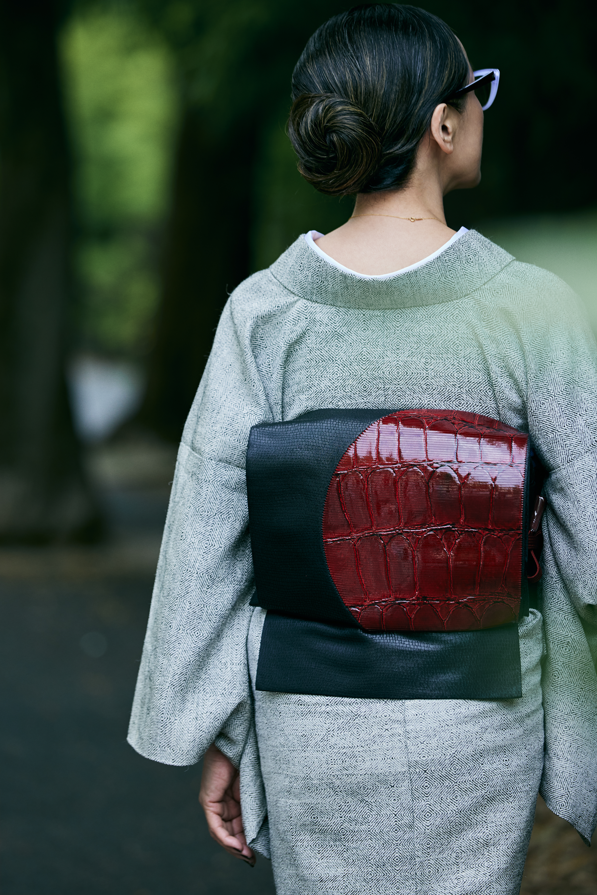 着物|お召し|二人静 幸菱尽し ベージュ|誉田屋源兵衛