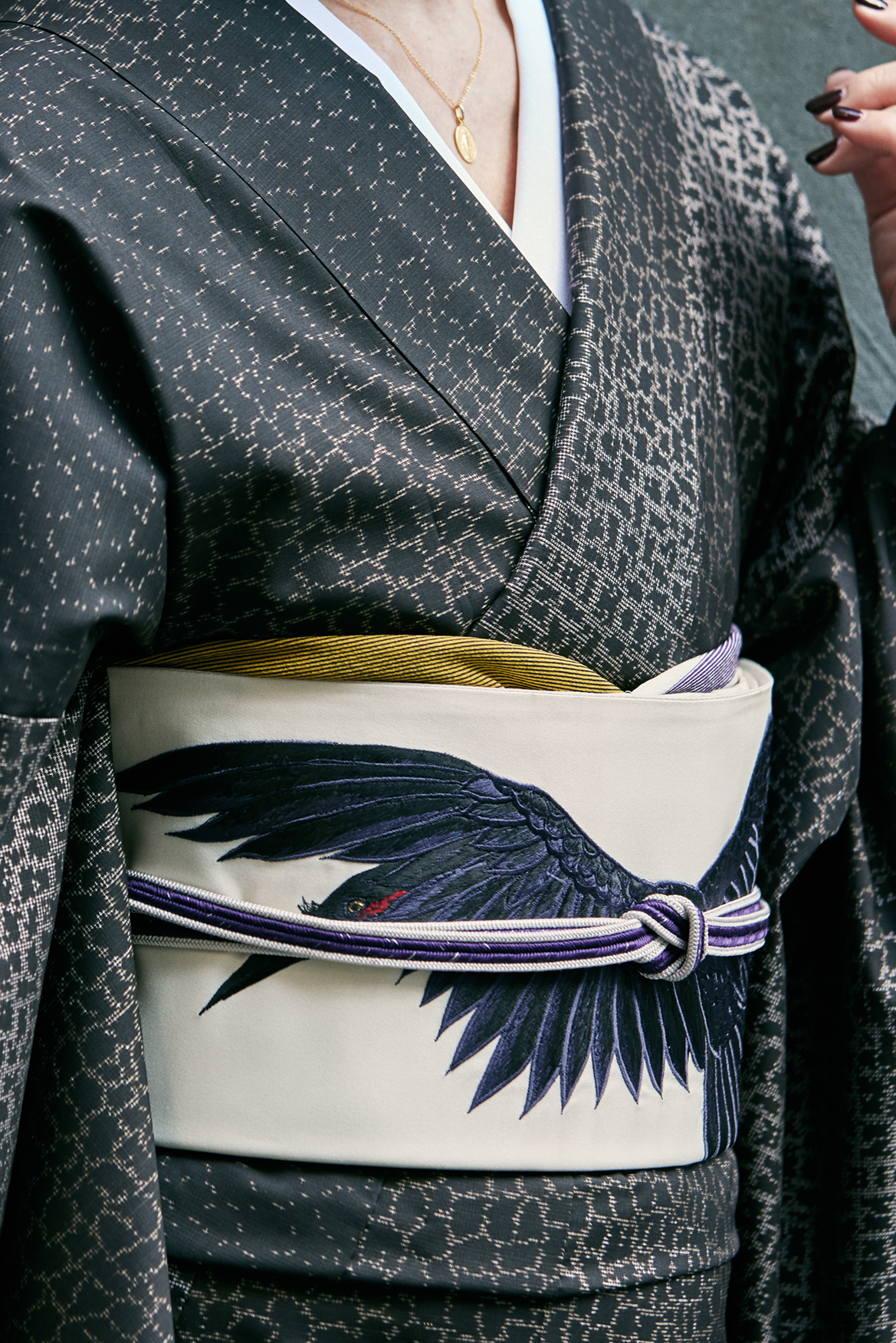 Diagonal stripes (KAPUKI original): Obiage | Antique reproduction pattern