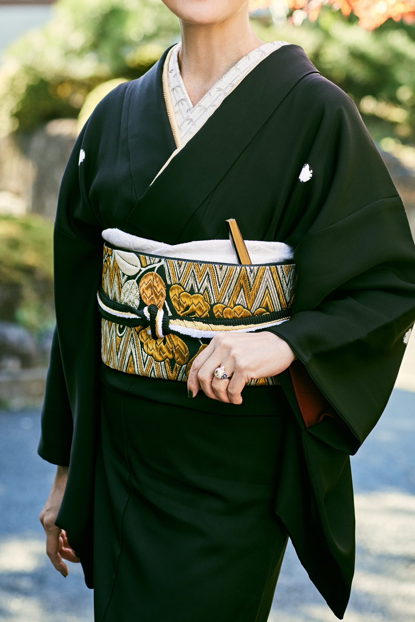 帯締め|大和組紐 極太 黒金 |KAPUKI別注|正絹