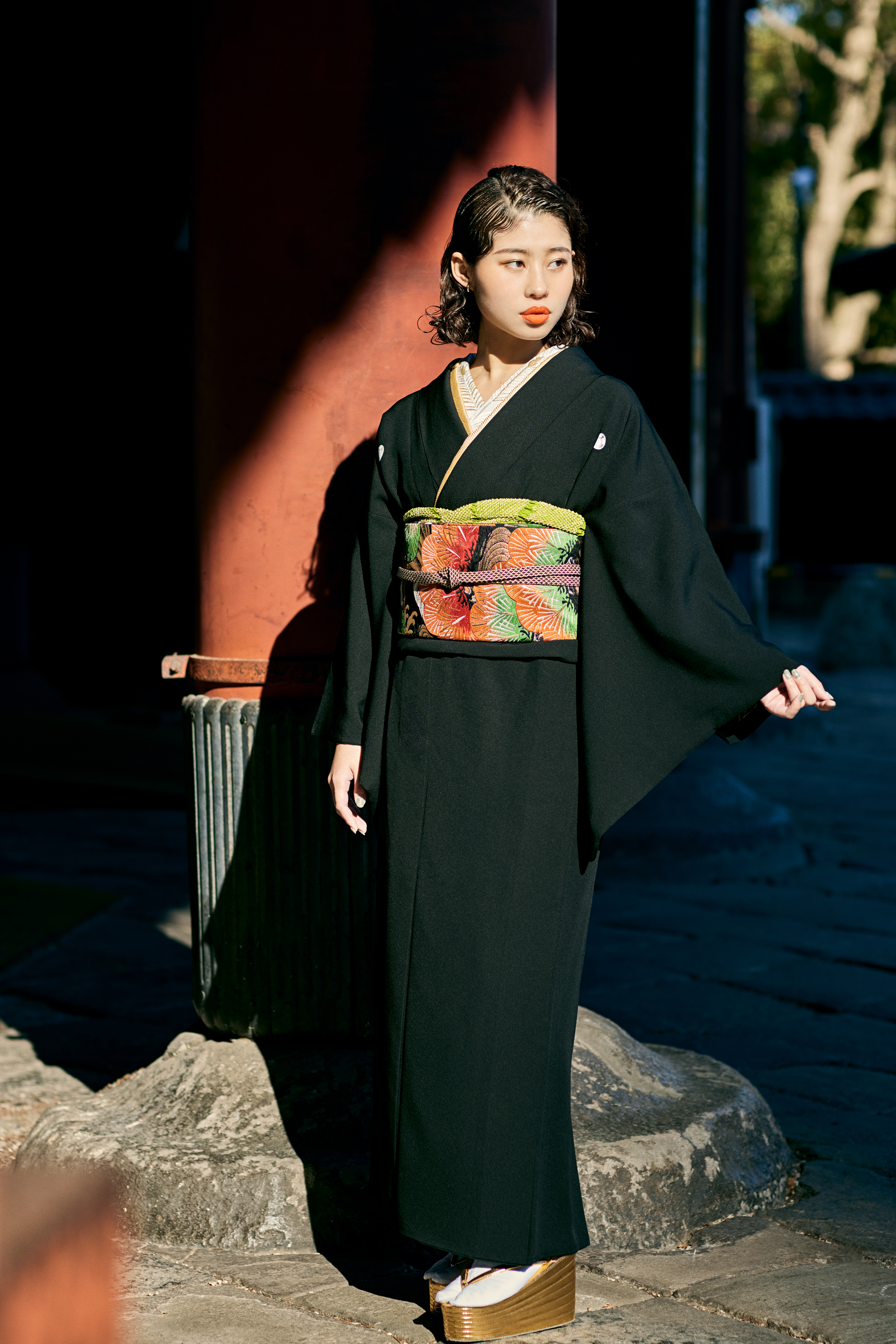 帯締め|内記扇面房 黒金 |正絹