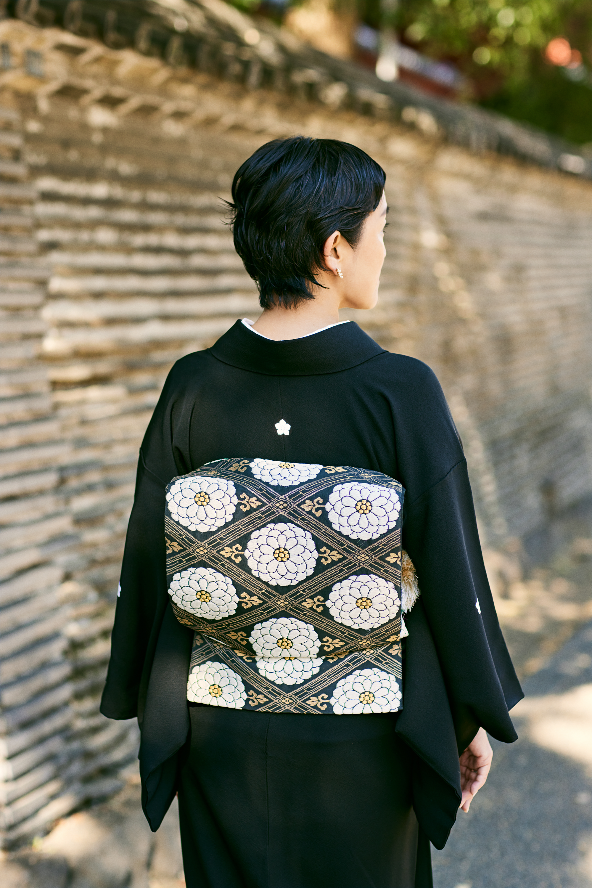 Diamond-cut chrysanthemum (Komutaya Genbei): Fukuro obi (sash) | Pure silk