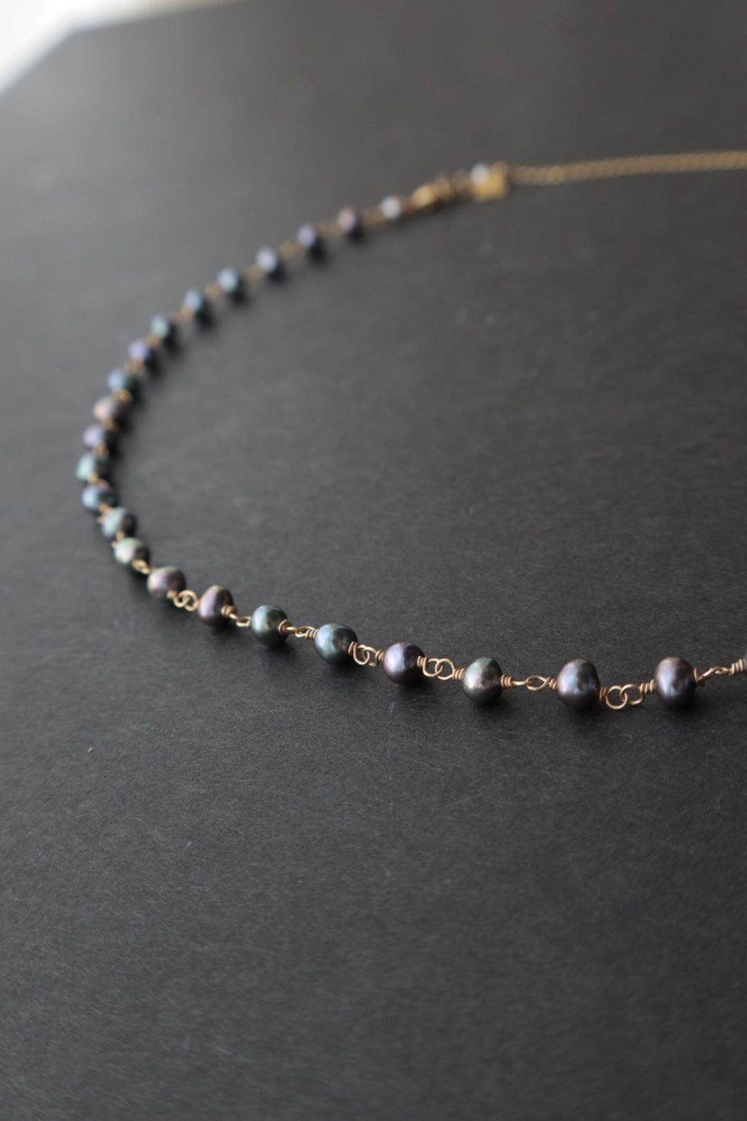 ネックレス|ハーフパールネックレス ブラックパール小|ecoRAL