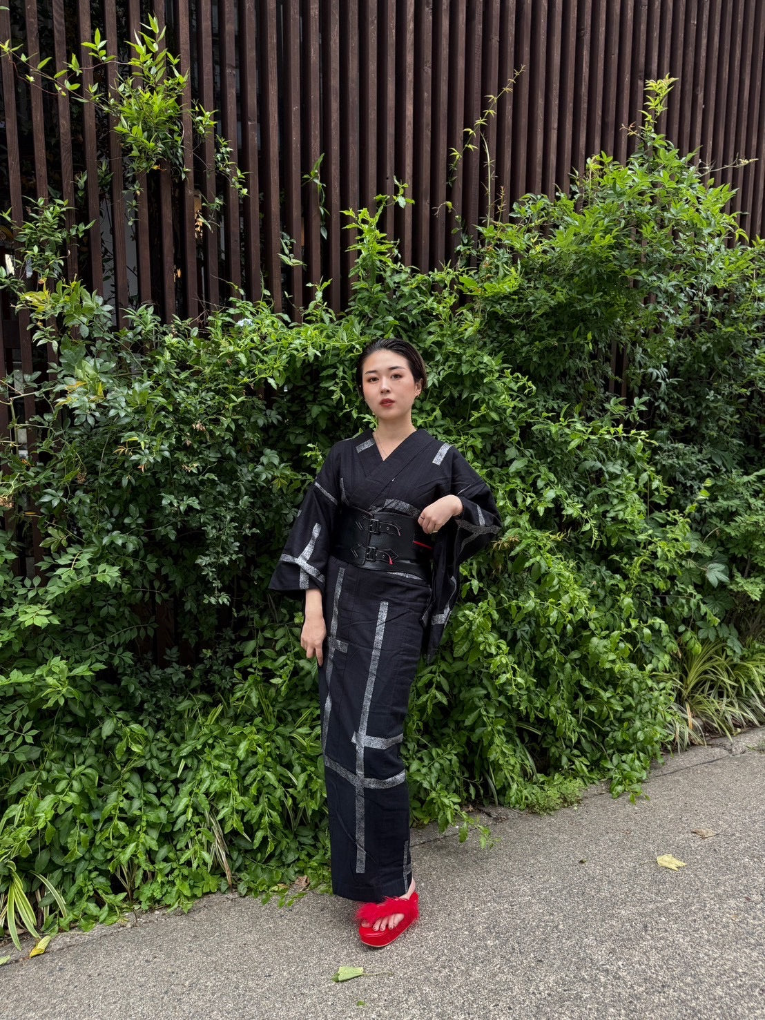 Broken lattice black/Vintage foil (Komutaya Genbei): Yukata