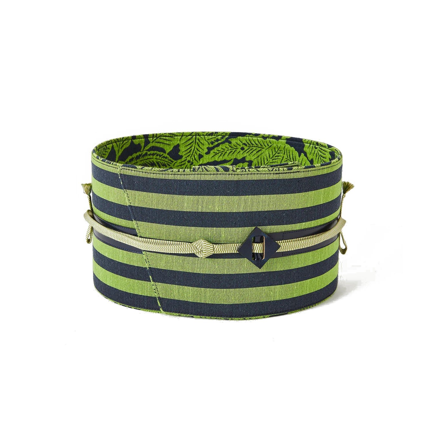 ボーダー 緑:帯ベルト|西陣織|正絹