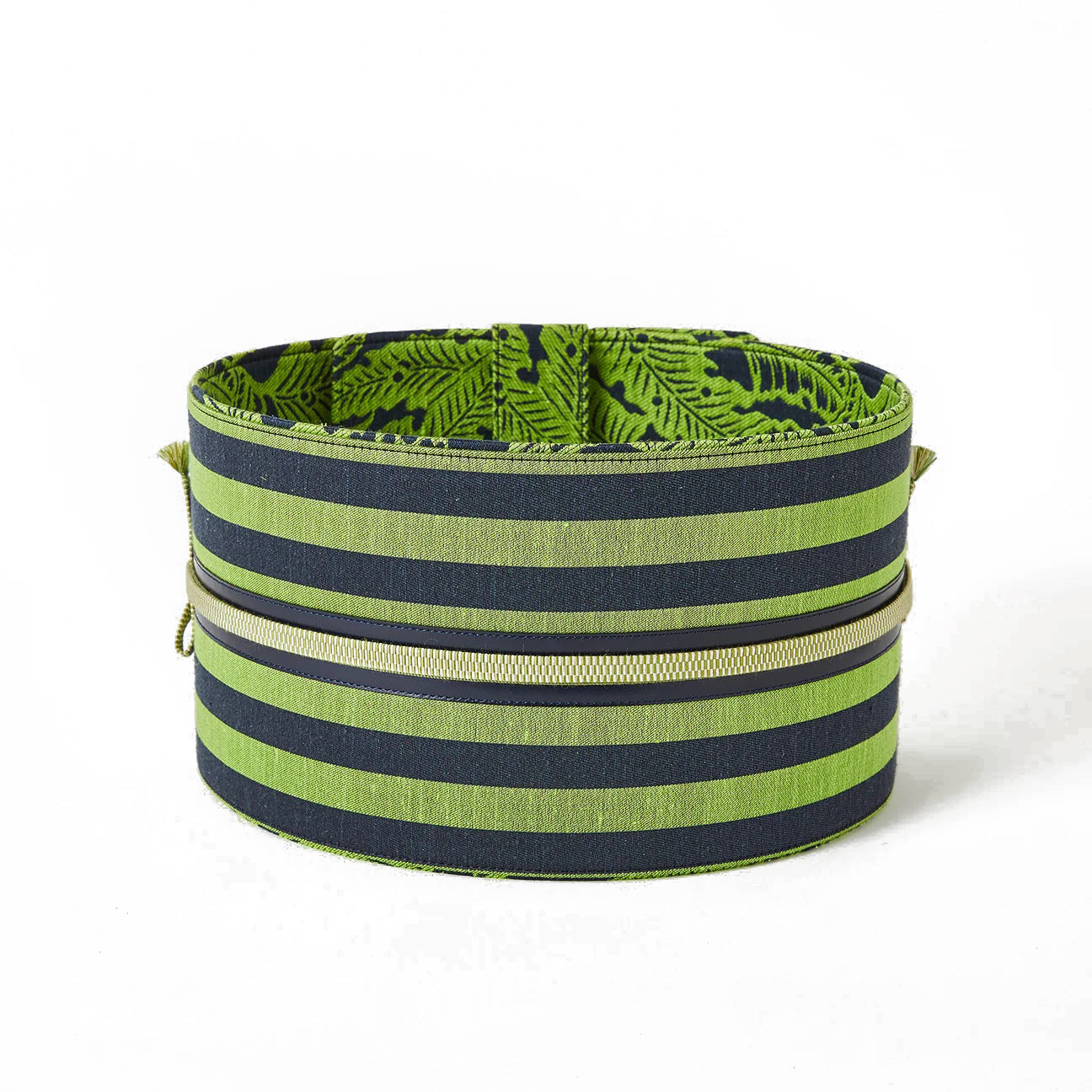 帯ベルト|ボーダー 緑 フリーサイズ|KAPUKI|西陣織|正絹