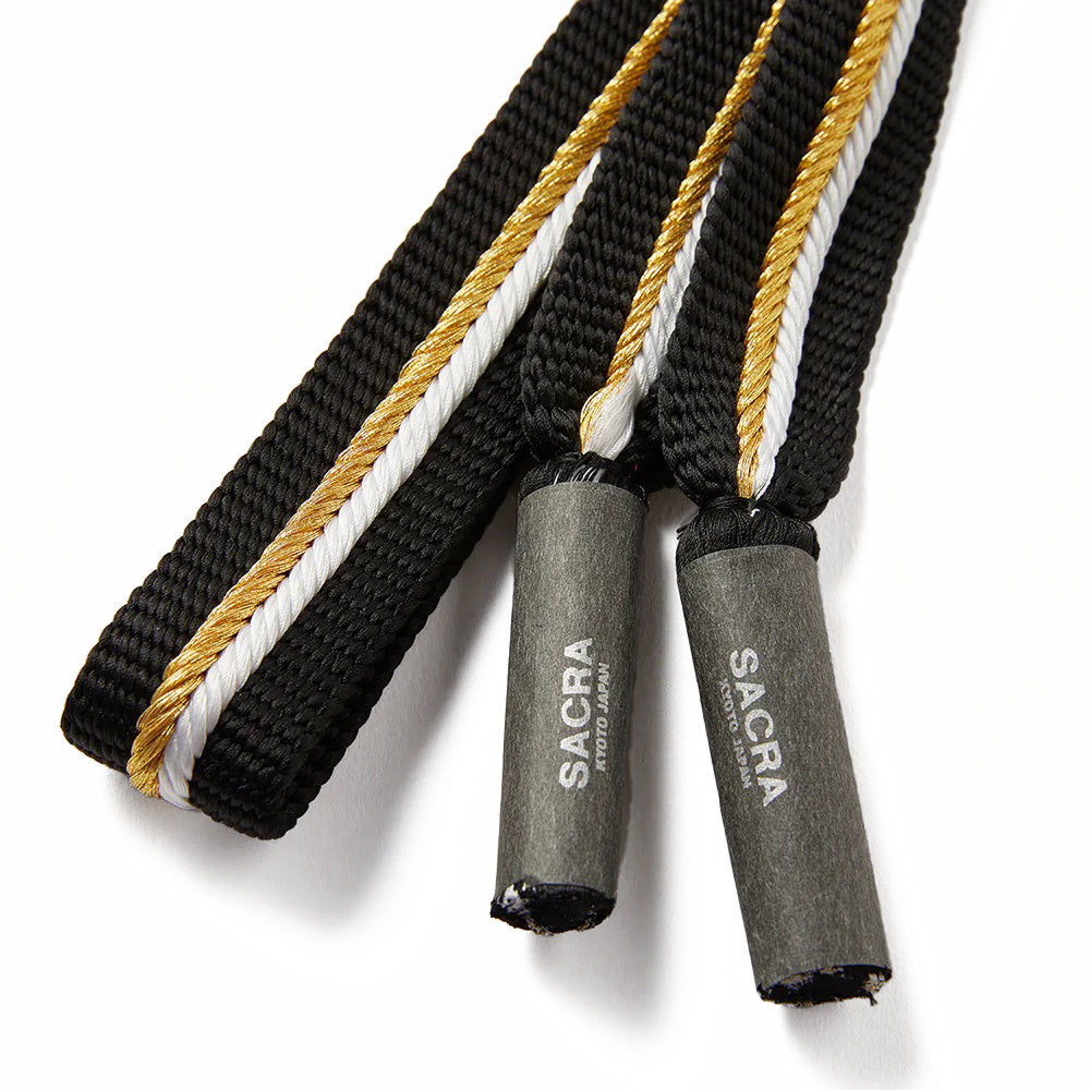 Yamato Braid Extra Thick Black and Gold (KAPUKI Exclusive): Belt Tie | Pure Silk