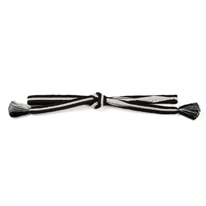 Yamato Braid Extra Thick Black and Silver (KAPUKI special order): Belt tie | Pure silk