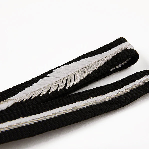 Yamato Braid Extra Thick Black and Silver (KAPUKI special order): Belt tie | Pure silk