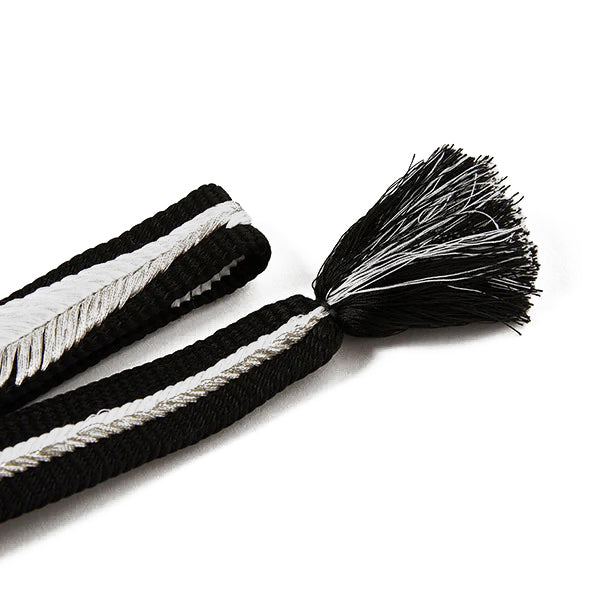 Yamato Braid Extra Thick Black and Silver (KAPUKI special order): Belt tie | Pure silk