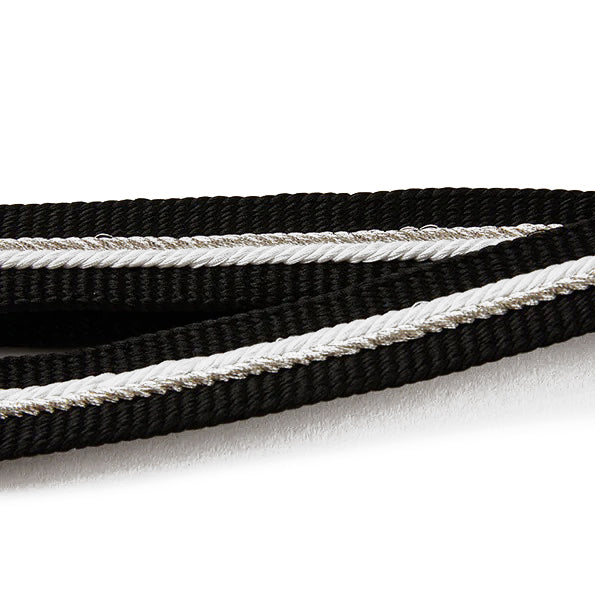 Yamato Braid Extra Thick Black and Silver (KAPUKI special order): Belt tie | Pure silk