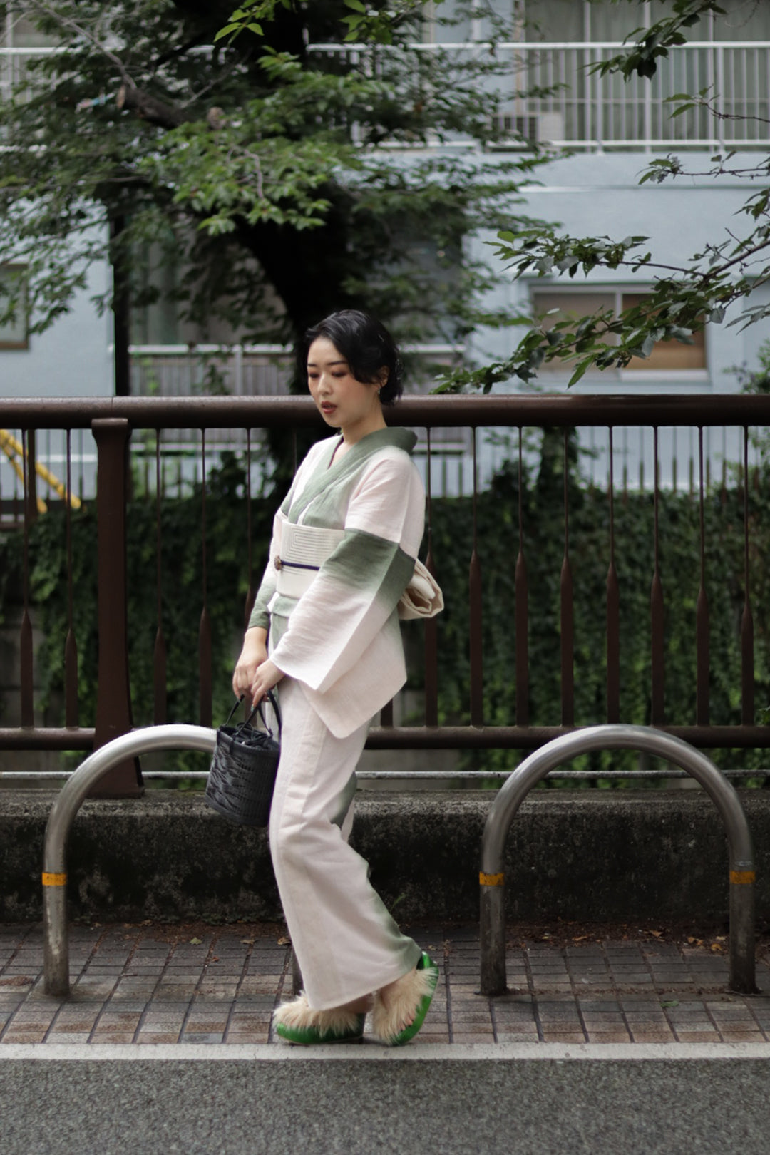 帯留め|紫陽花|アンティーク|Wing