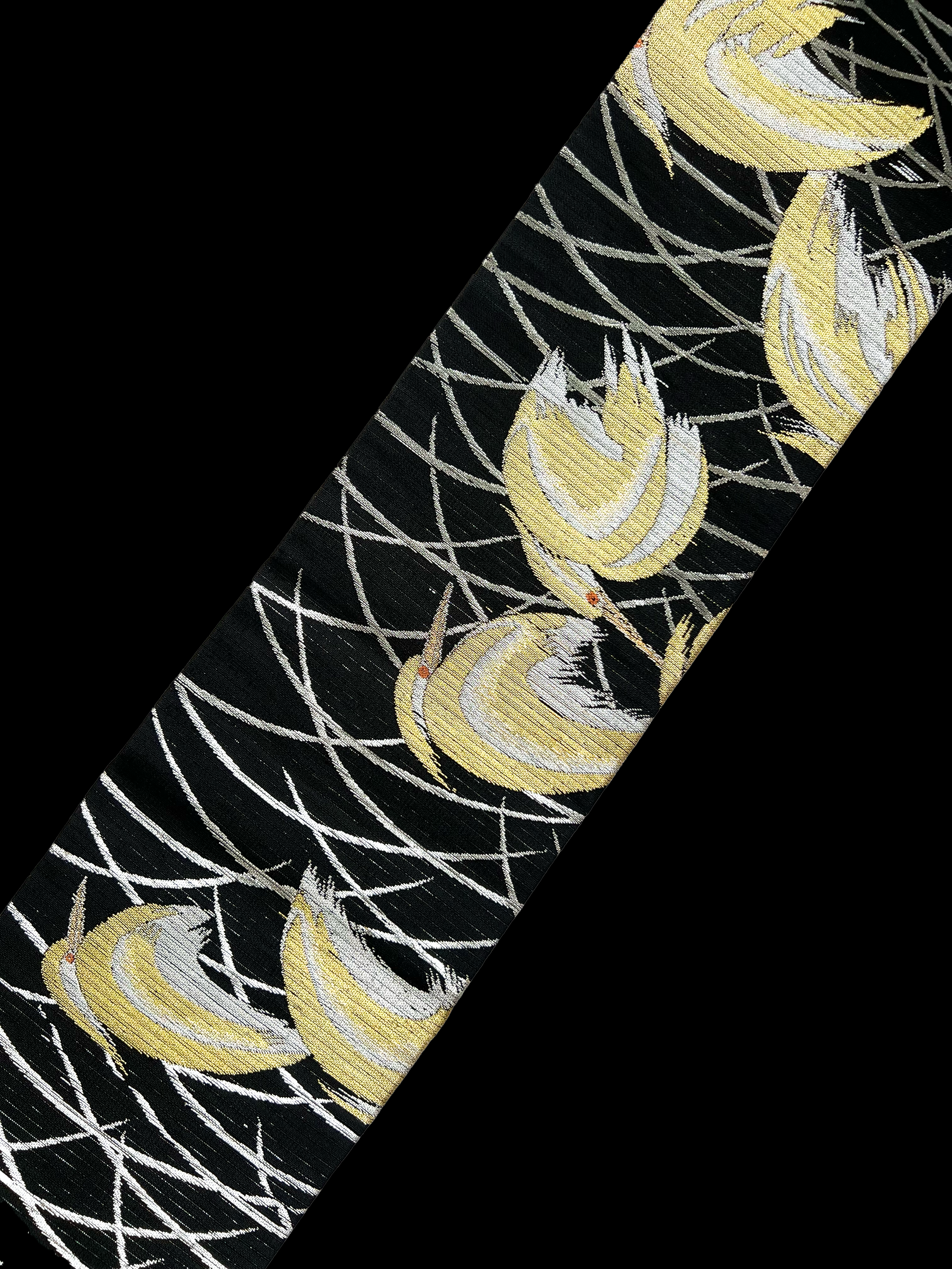 露芝に鷺 絽(Wing):アンティーク|名古屋帯