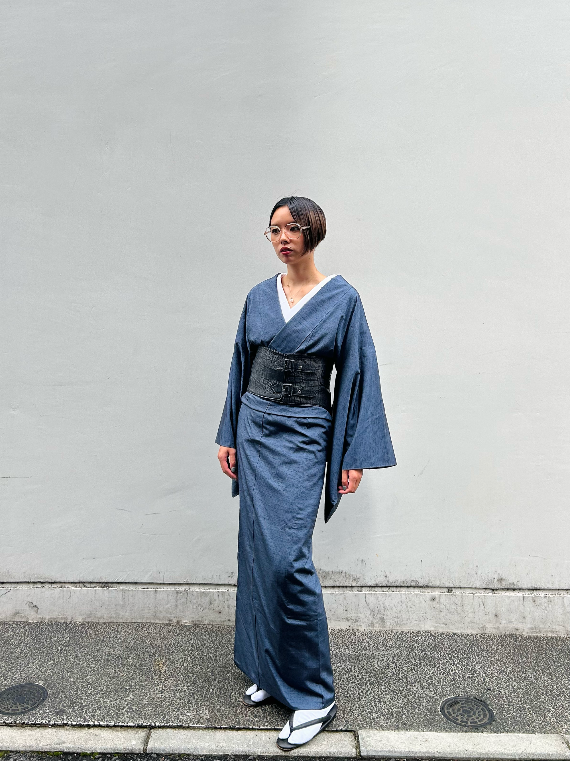 Hibiki Blue: Juyo Tsumugi | Yonezawa Ori | Pure Silk | Single Clothes | Uki
