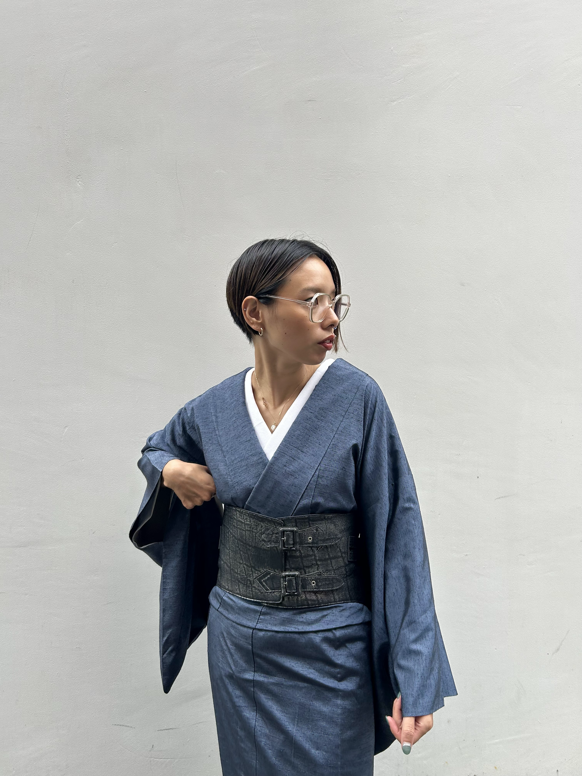 Juyo Tsumugi Hibiki Blue: Yonezawa weave | Pure silk | Single layer | Double layer