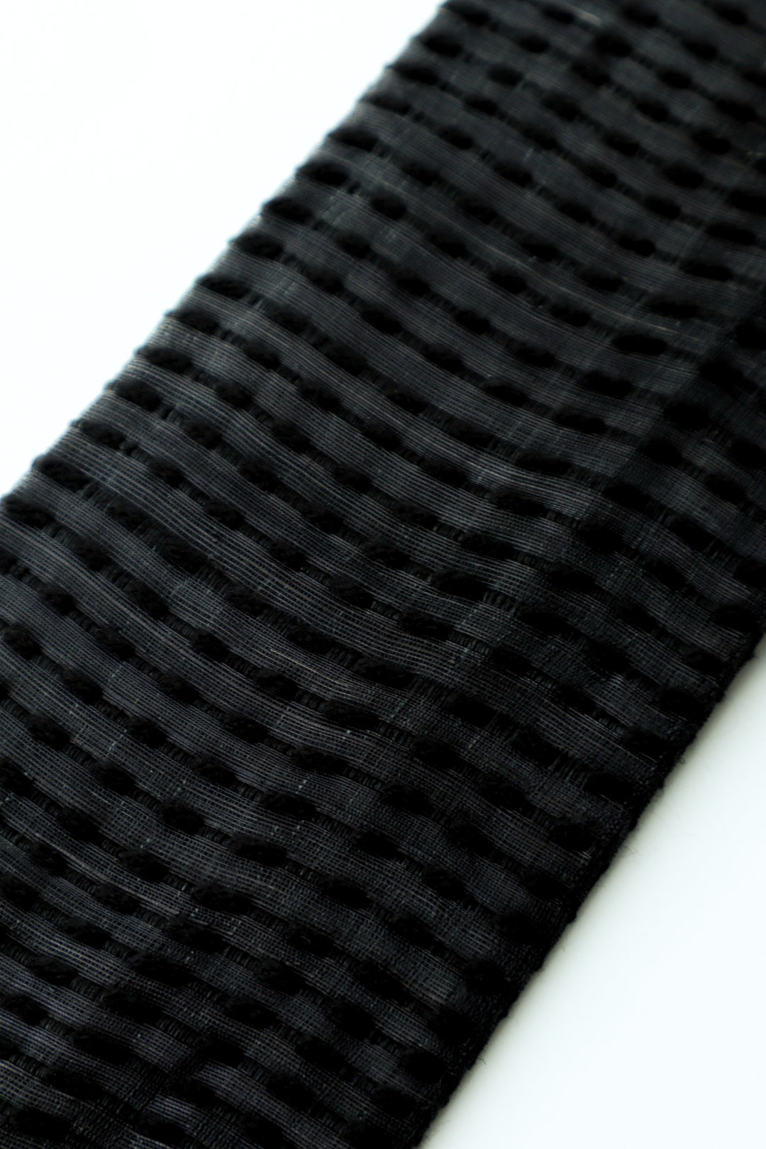 Basho-dan weave, single layer, black (Komidaya Genbei): square obi