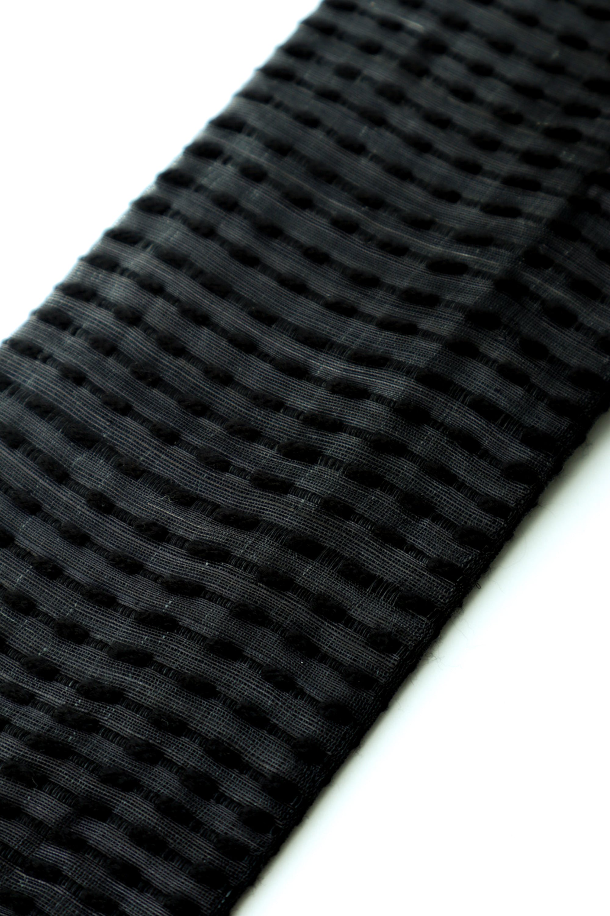 Basho-dan weave, single layer, black (Komidaya Genbei): square obi