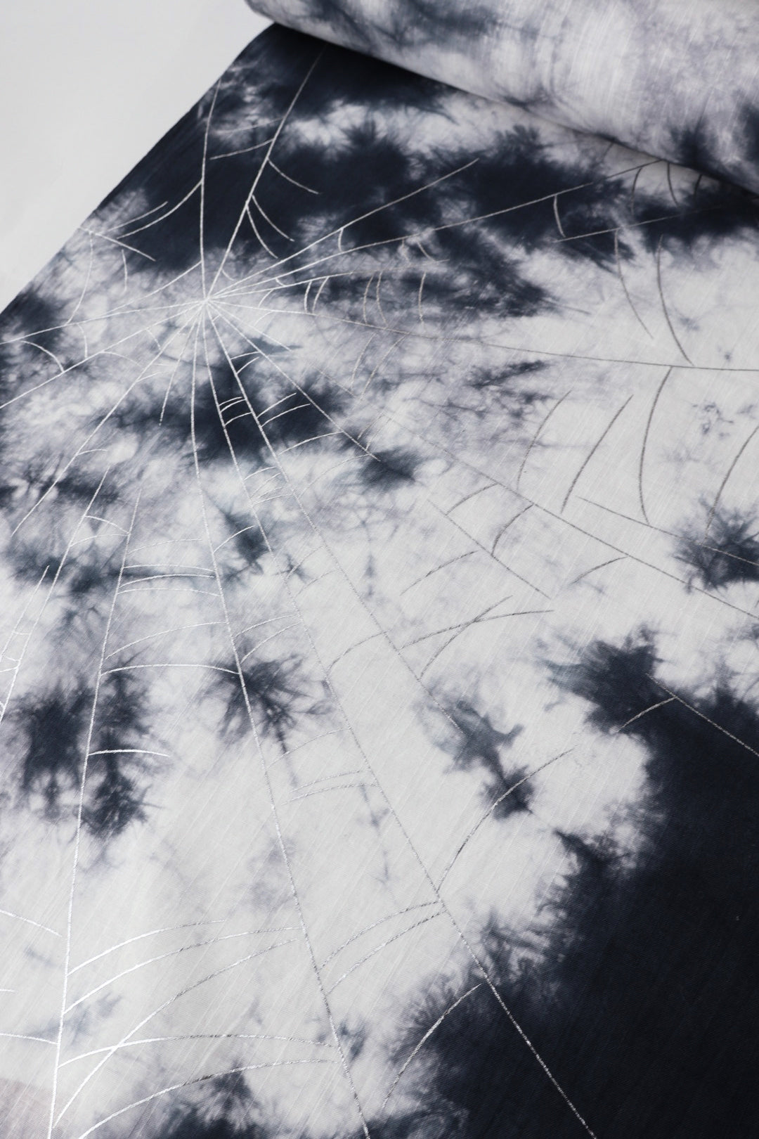 籠絞り 蜘蛛の巣 墨(誉田屋源兵衛):浴衣