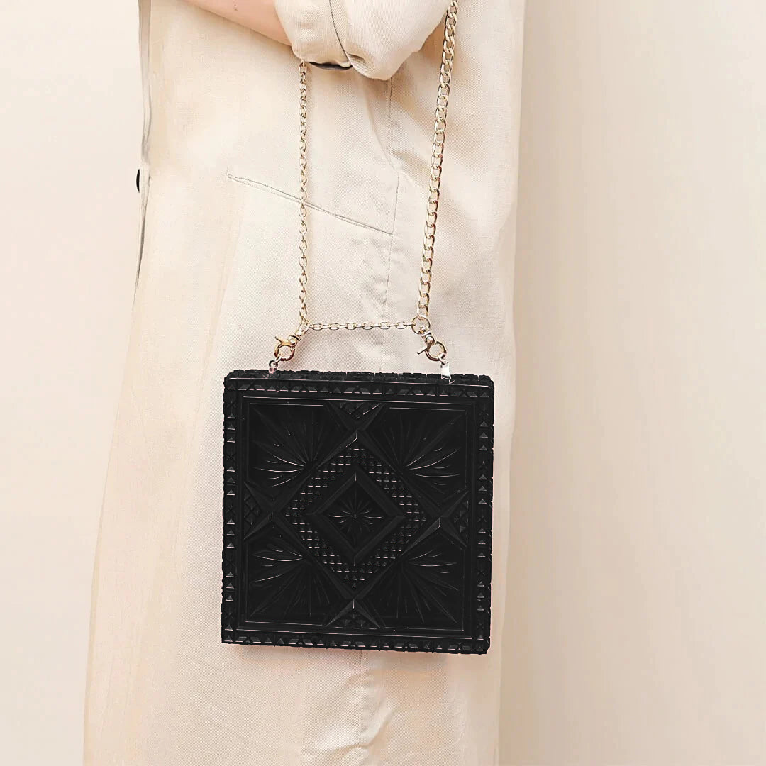 バッグ 「Hand Carved Box Clutch Black」 DOUGLASPOON