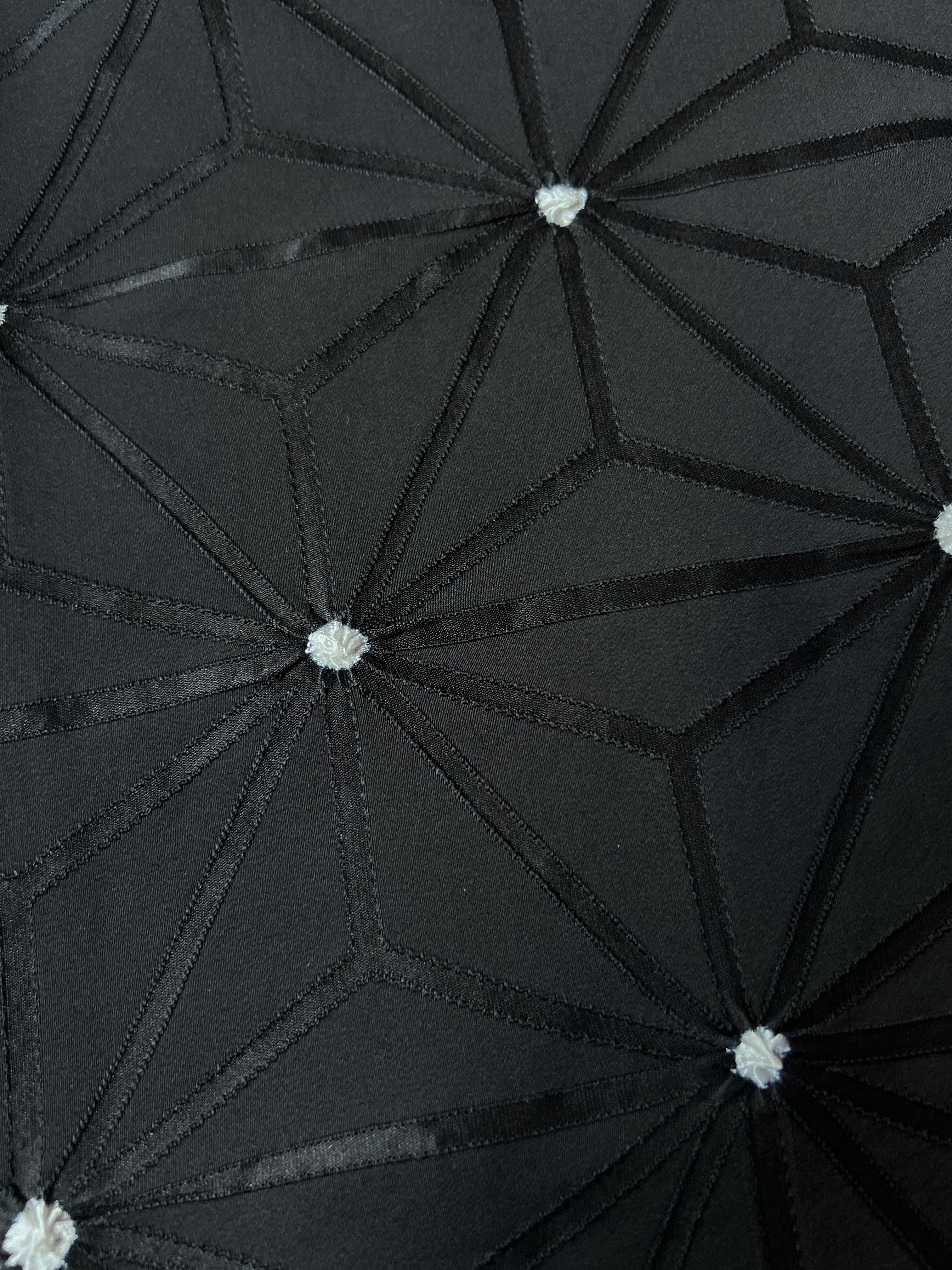 Asanoha color tie-dye black (Erihide): Obiage | Pure silk