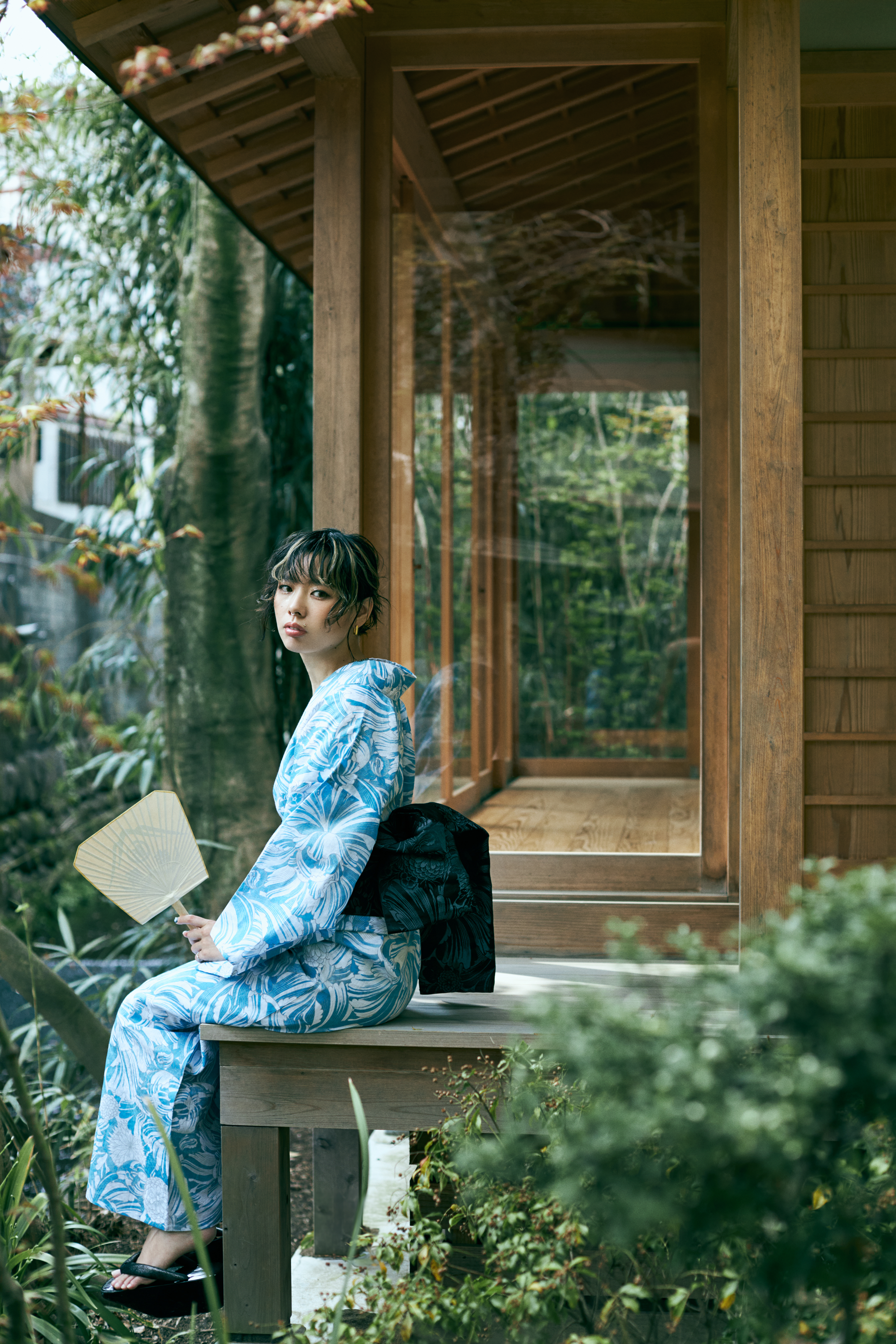 Flowers in Light Blue (KAPUKI x Nishioka Pencil): Yukata