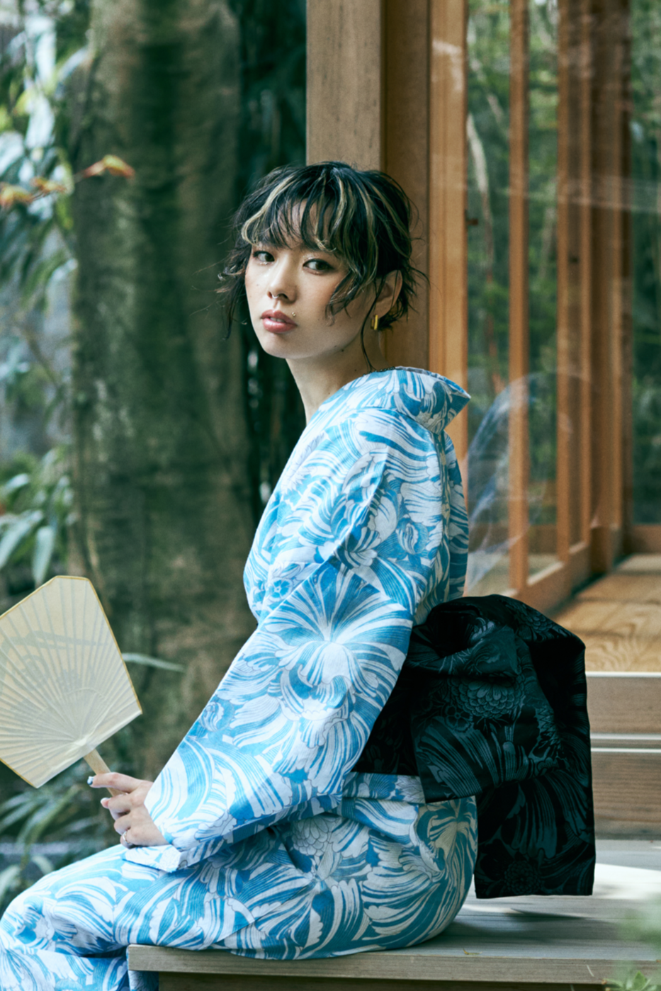 Flowers in Light Blue (KAPUKI x Nishioka Pencil): Yukata