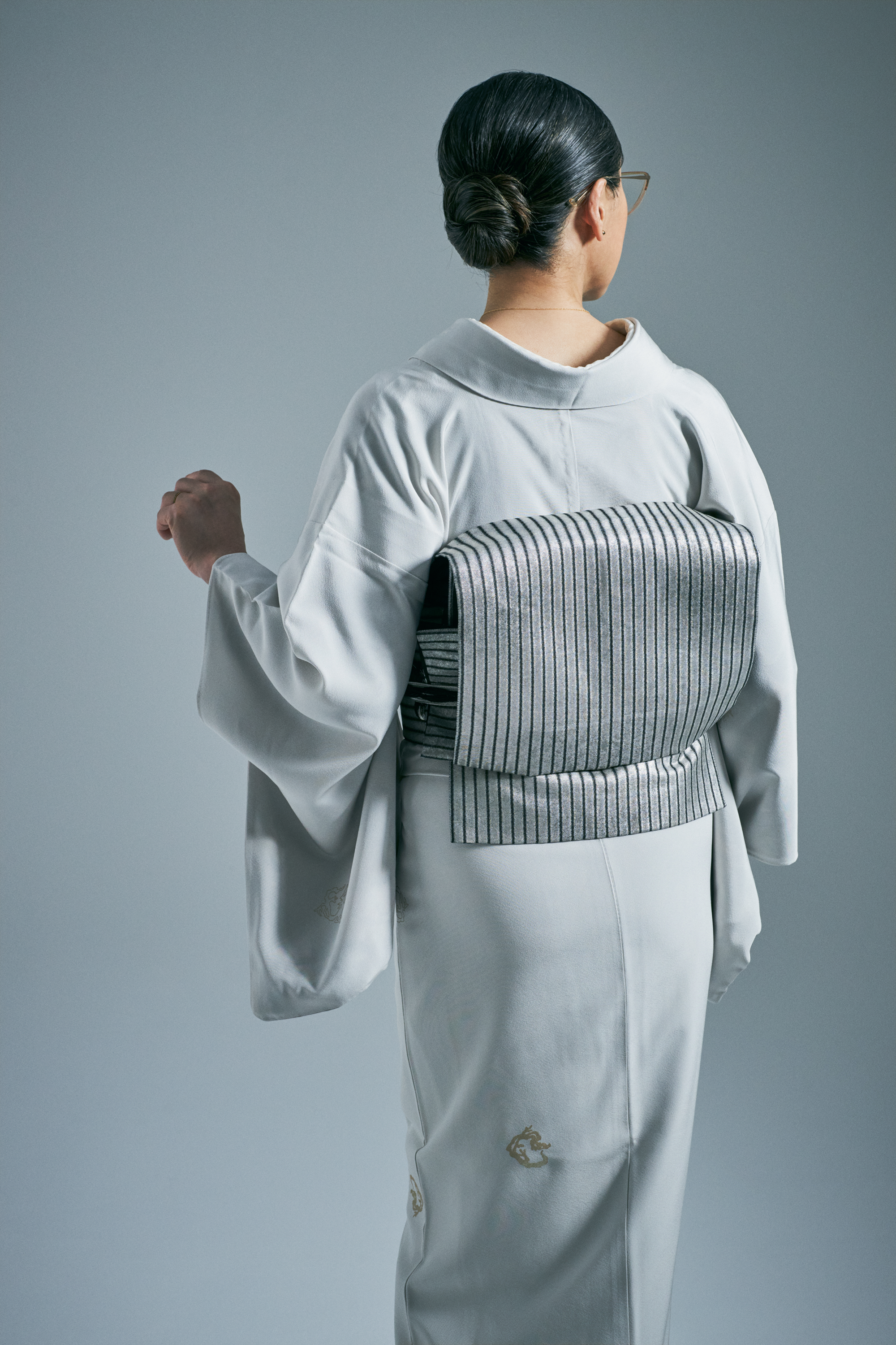 京袋帯|月魄 縞|KAPUKI × 誉田屋源兵衛|正絹