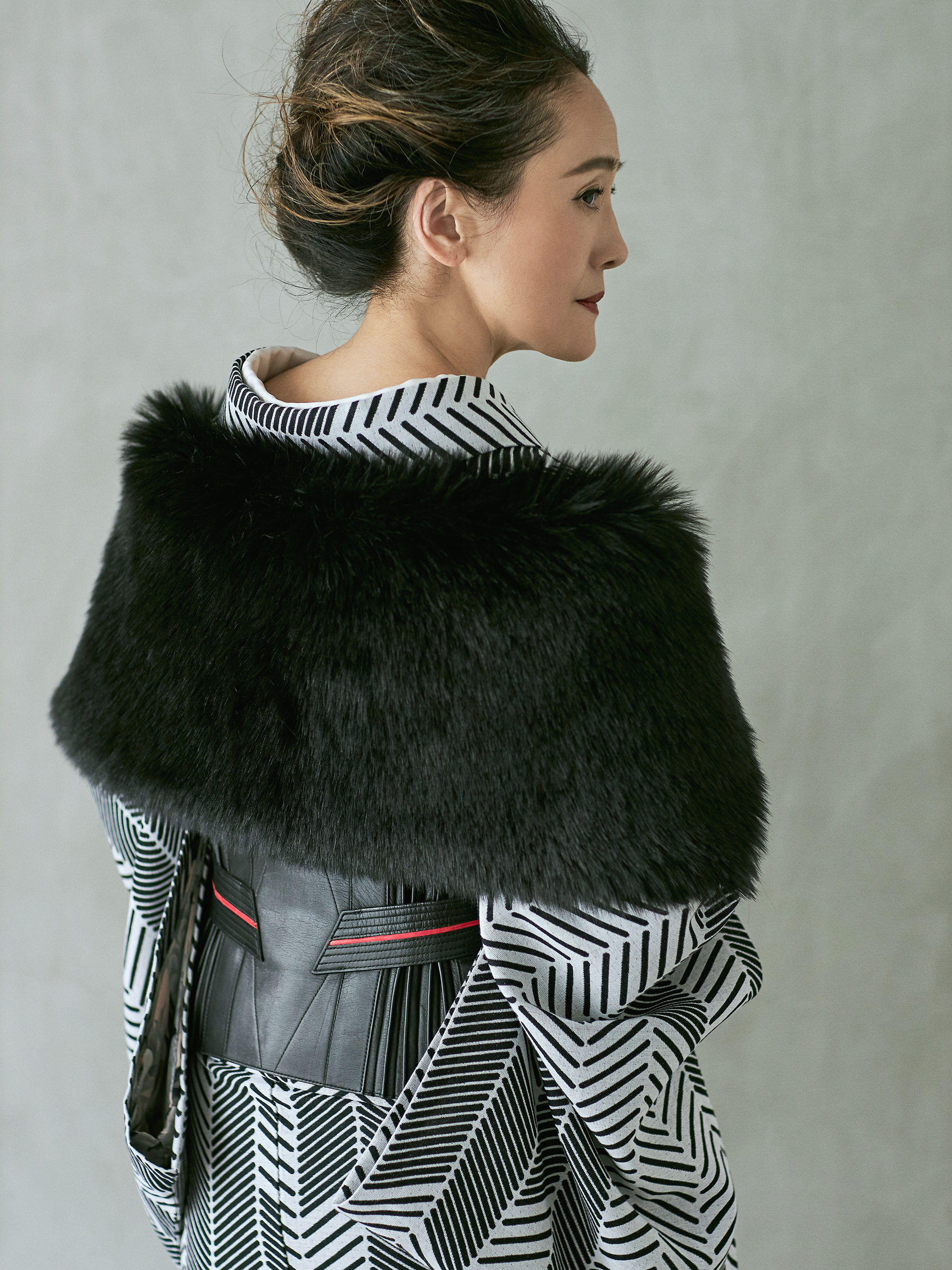 ショール|エコファー ブラック|burself