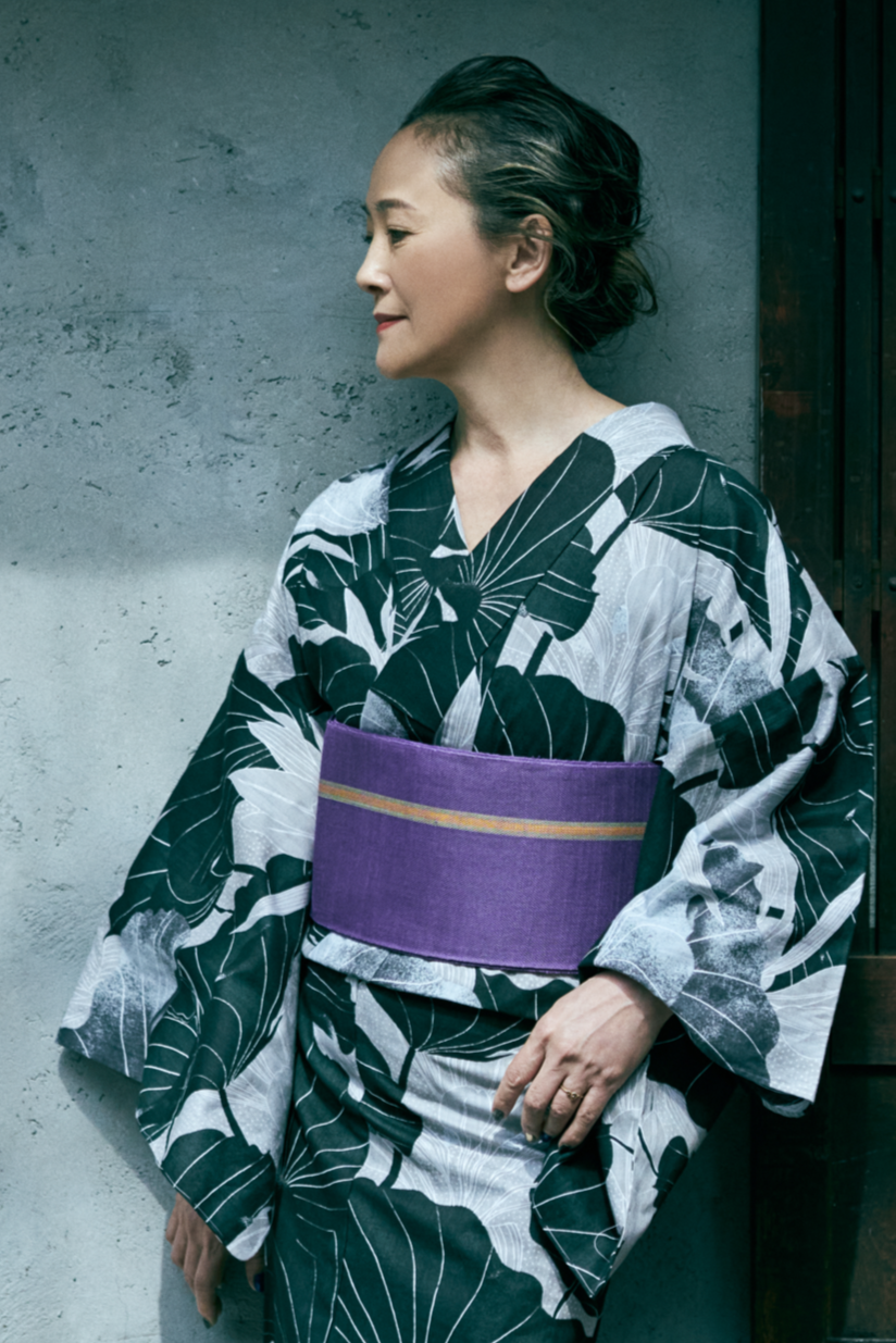 七野 パープル(雁和) : 半巾帯 |西陣織| 本麻